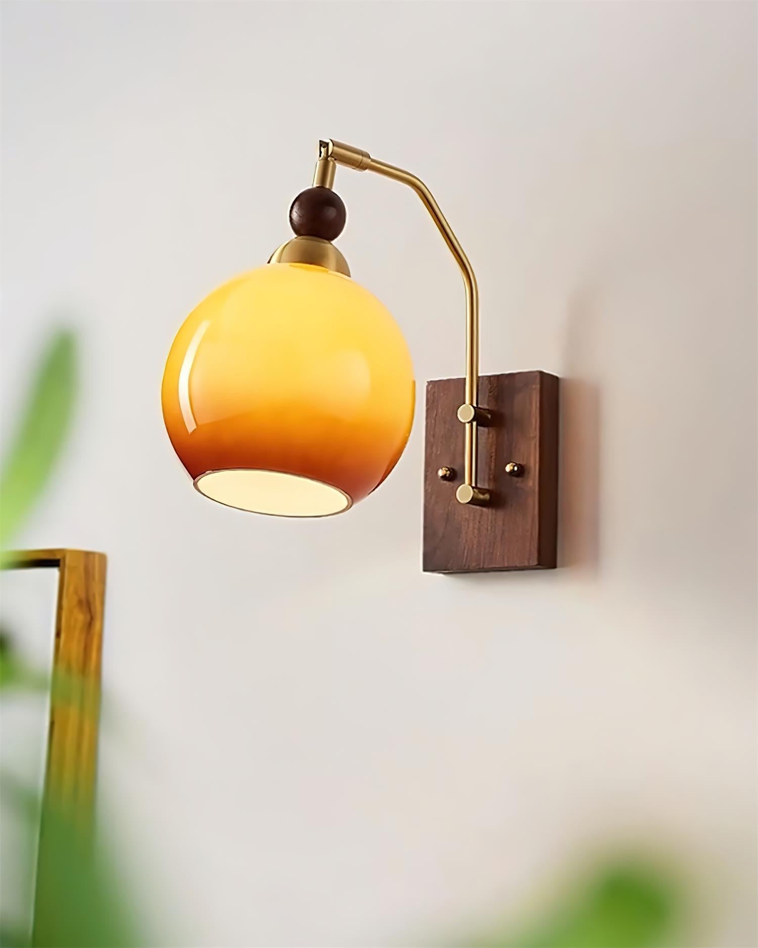 Jovene Amber Glass Wall Lamp - Lamp Copper