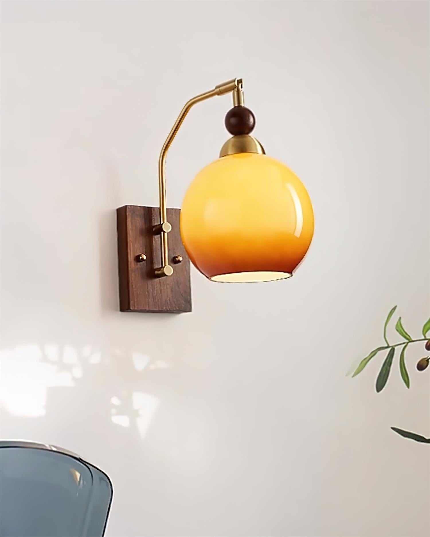 Jovene Amber Glass Wall Lamp - Lamp Copper