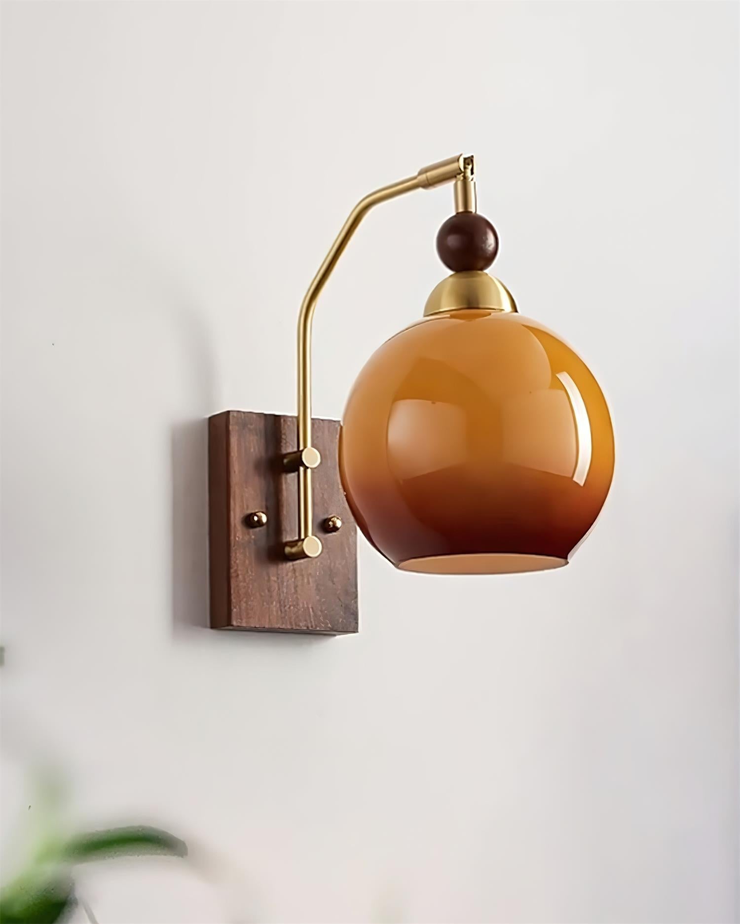 Jovene Amber Glass Wall Lamp - Lamp Copper