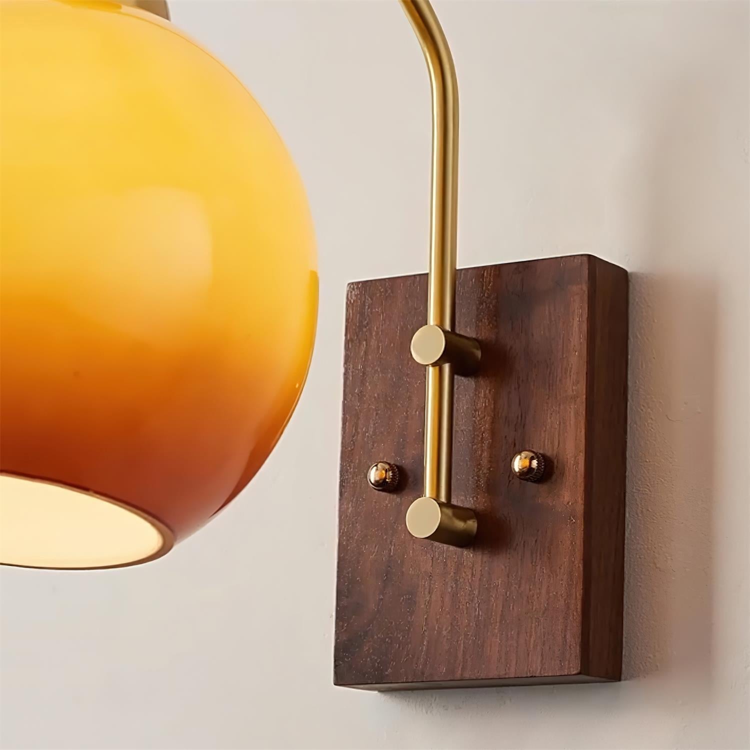 Jovene Amber Glass Wall Lamp - Lamp Copper
