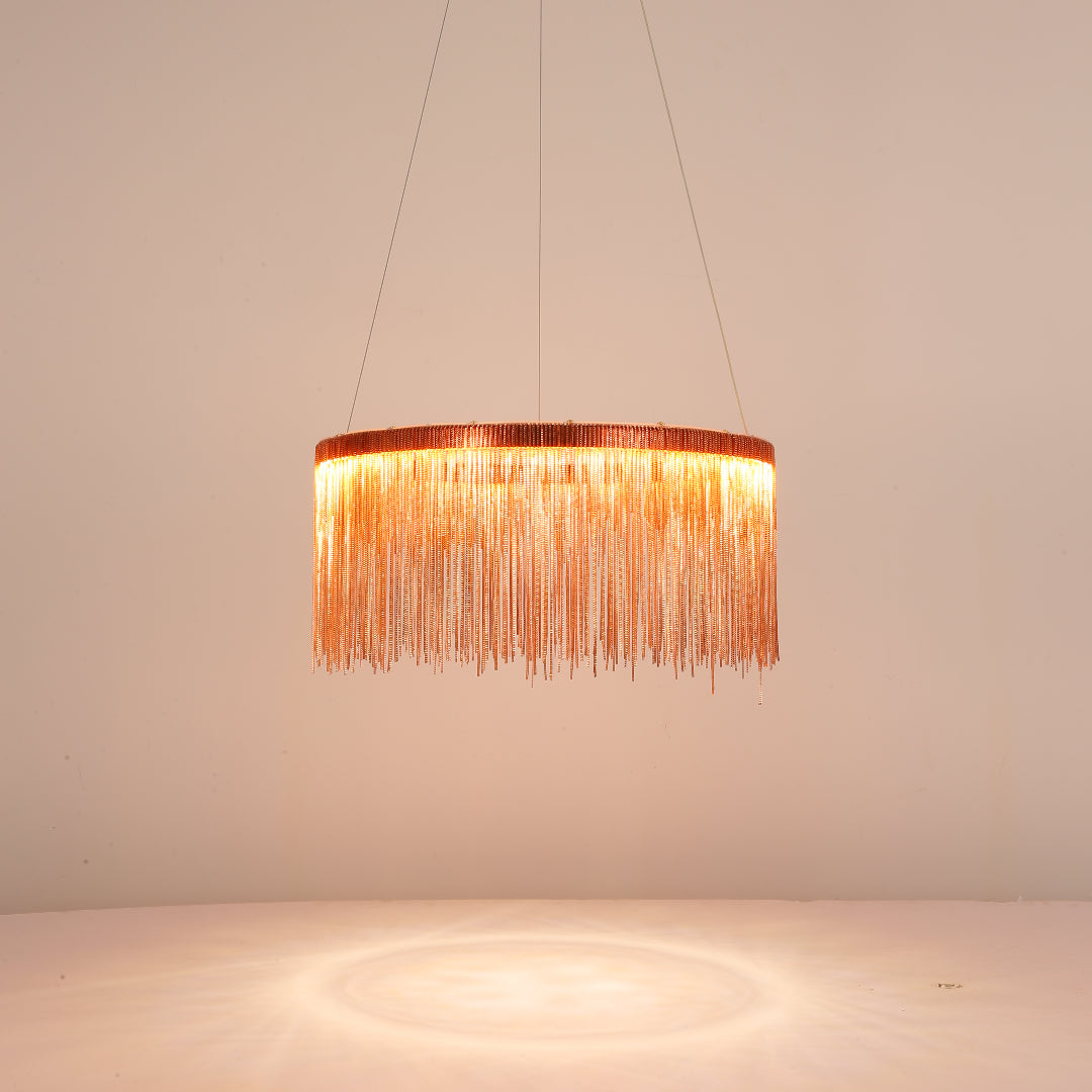 Arisha Tassel Chain Art Deco Pendant Light Silver/Gold Living Room/Hall - Lamp Copper