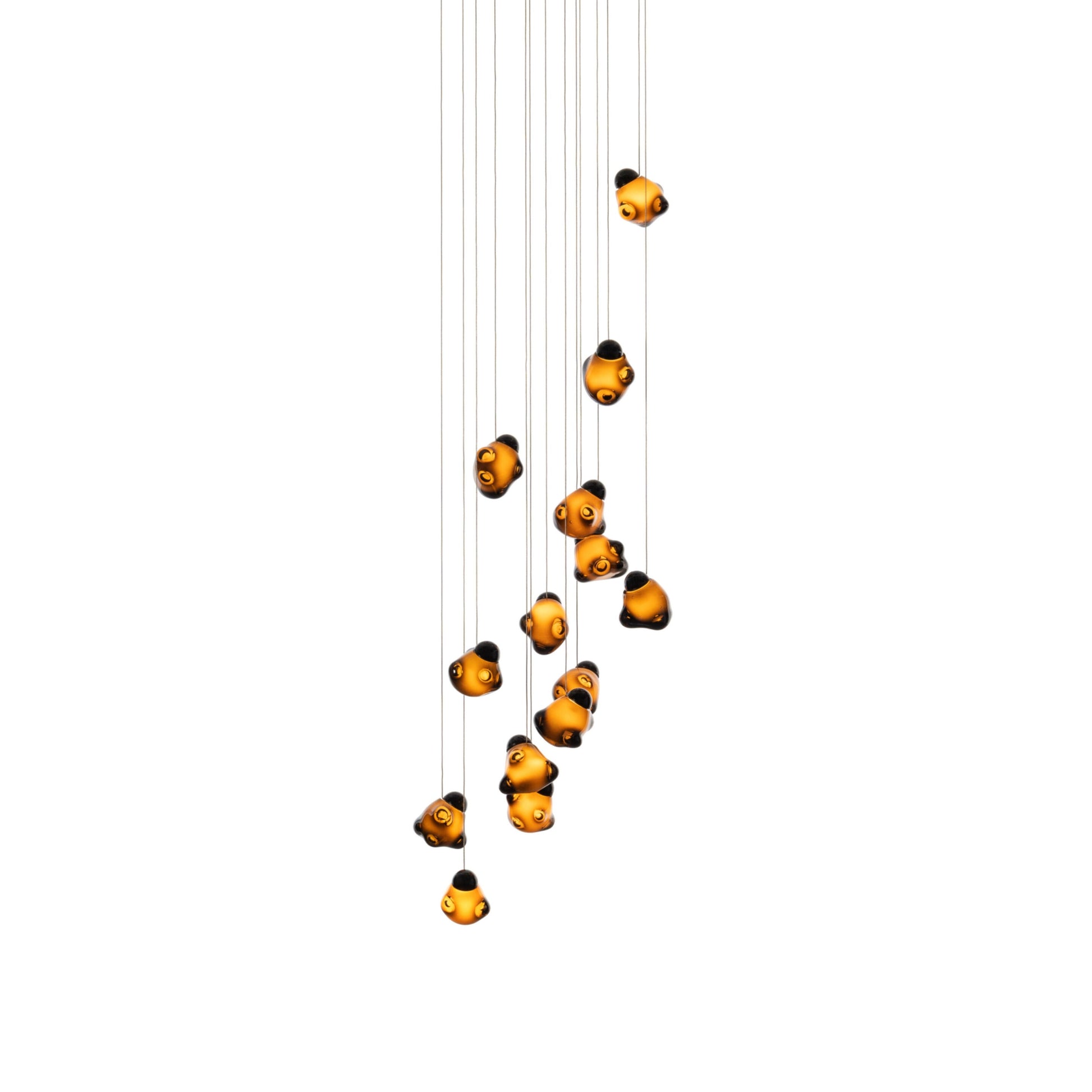 Vasilen Modern Minimalist Ice Pier Black Glass Pendant Lamp - Lamp Copper