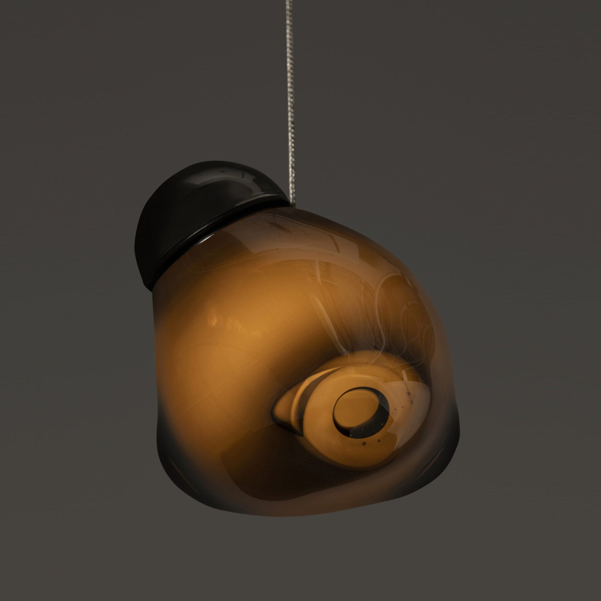 Vasilen Modern Minimalist Ice Pier Black Glass Pendant Lamp - Lamp Copper