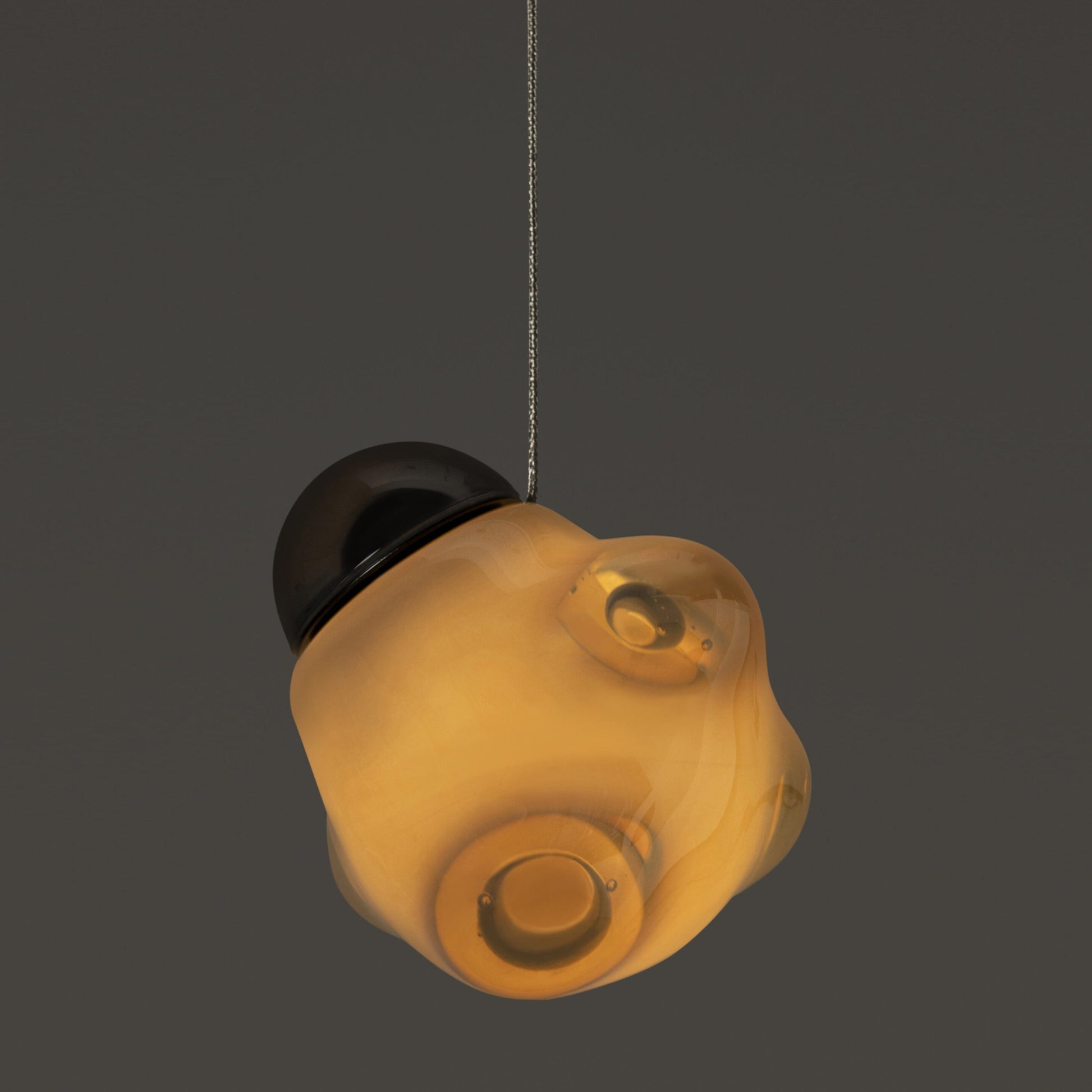 Vasilen Modern Minimalist Ice Pier Black Glass Pendant Lamp - Lamp Copper