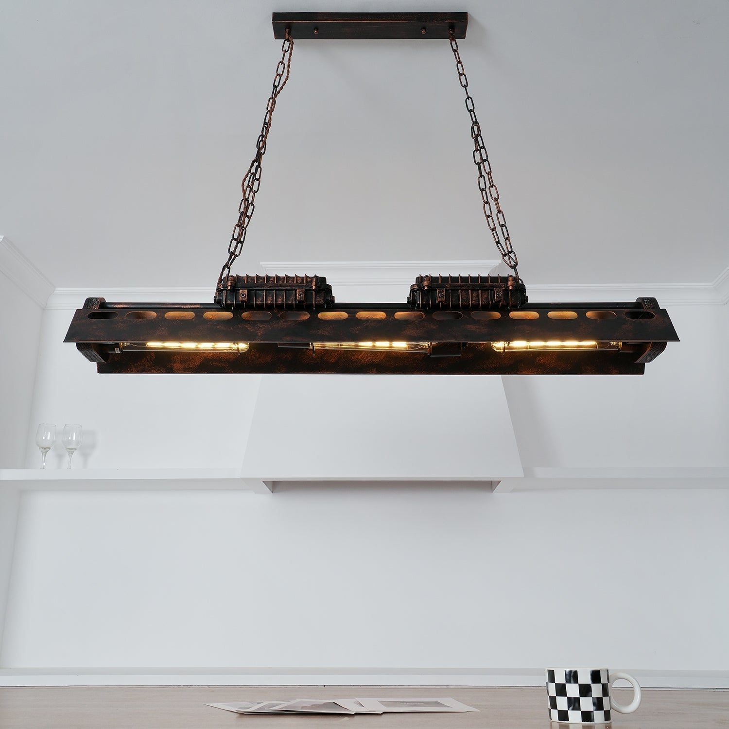 Noah Chandelier Industrial Steampunk - Lamp Copper