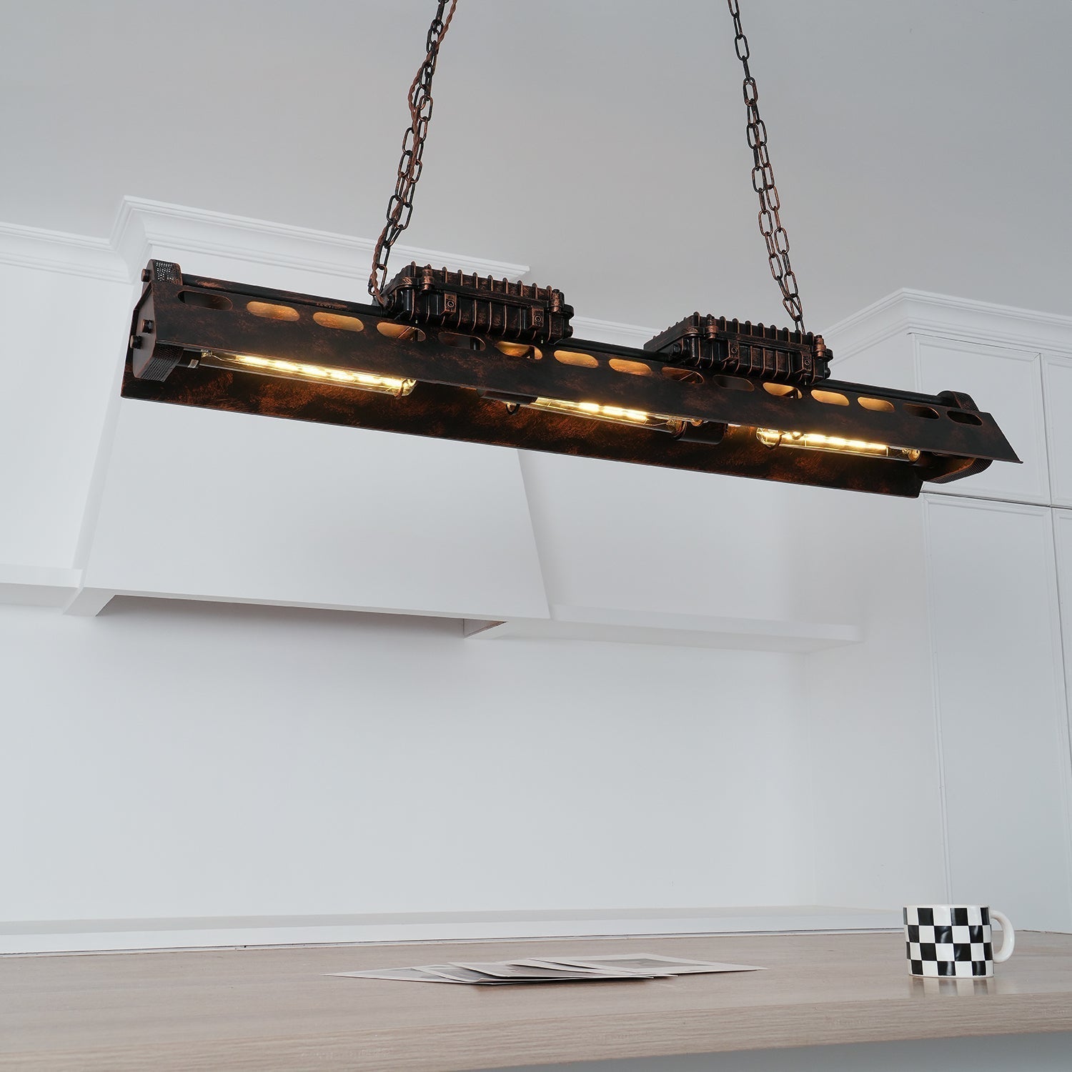 Noah Chandelier Industrial Steampunk - Lamp Copper
