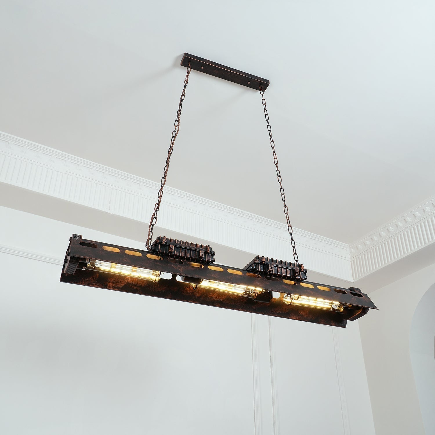 Noah Chandelier Industrial Steampunk - Lamp Copper