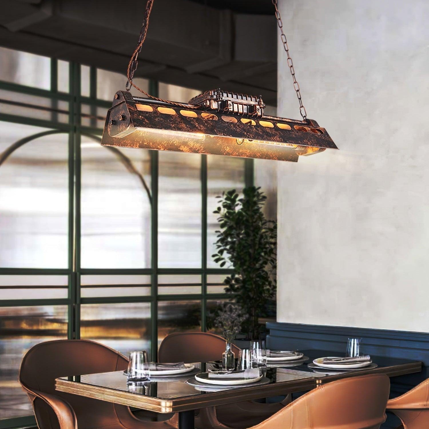 Noah Chandelier Industrial Steampunk - Lamp Copper