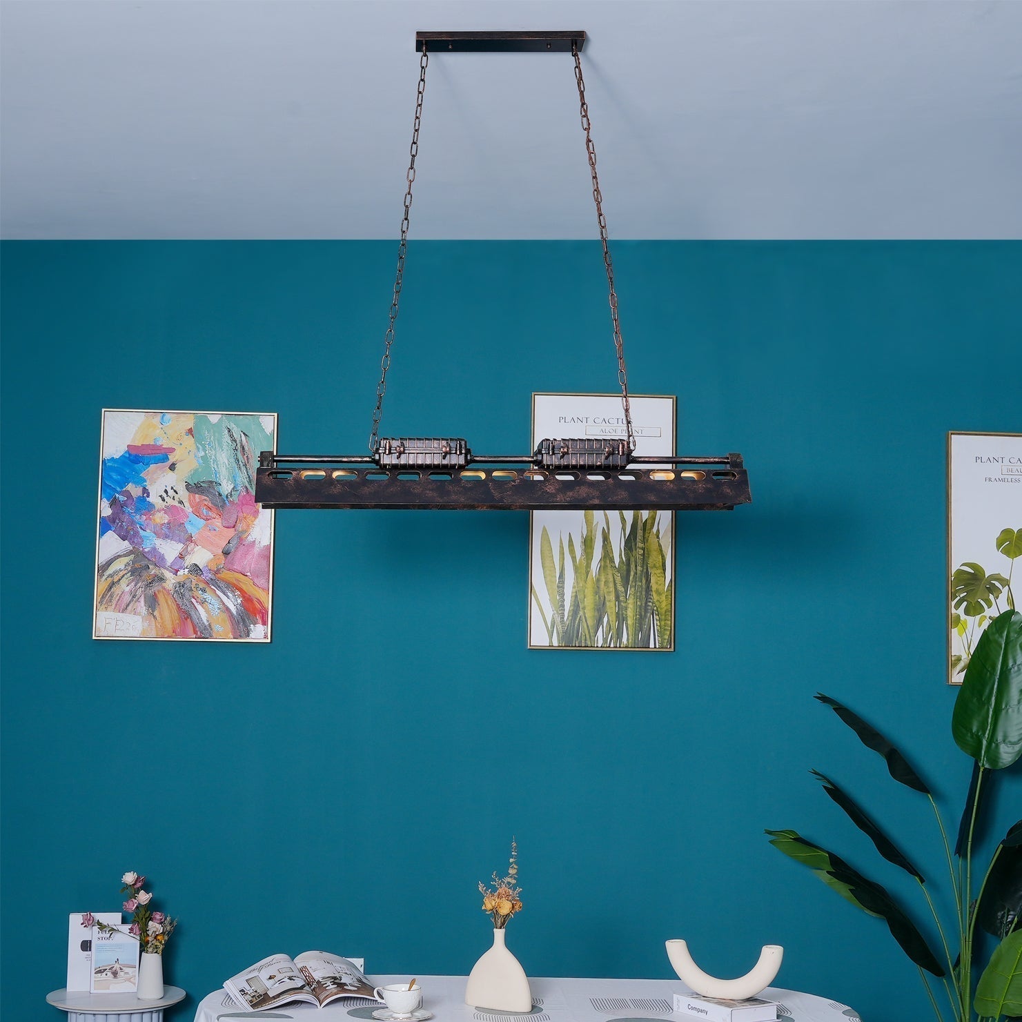 Noah Chandelier Industrial Steampunk - Lamp Copper