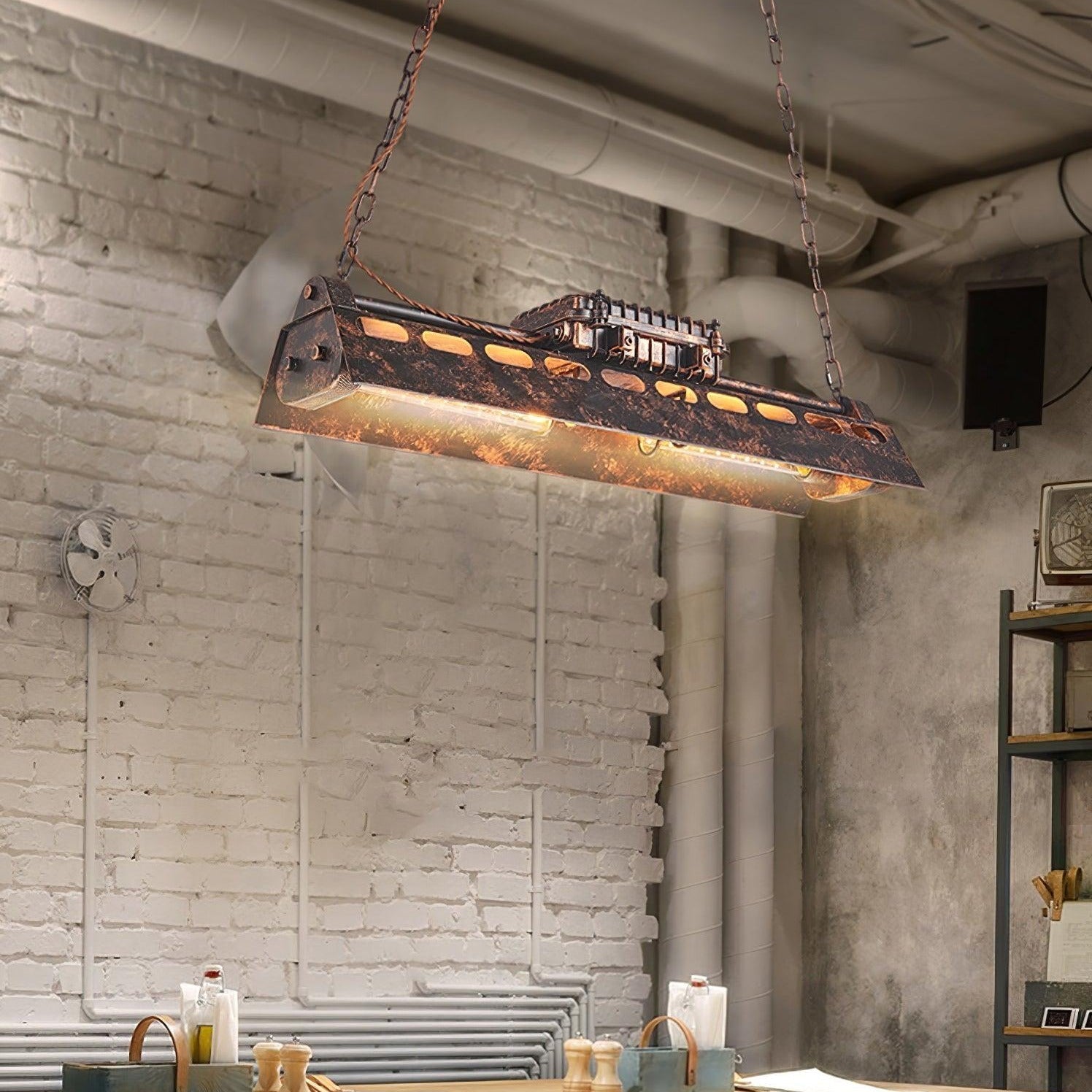Noah Chandelier Industrial Steampunk - Lamp Copper
