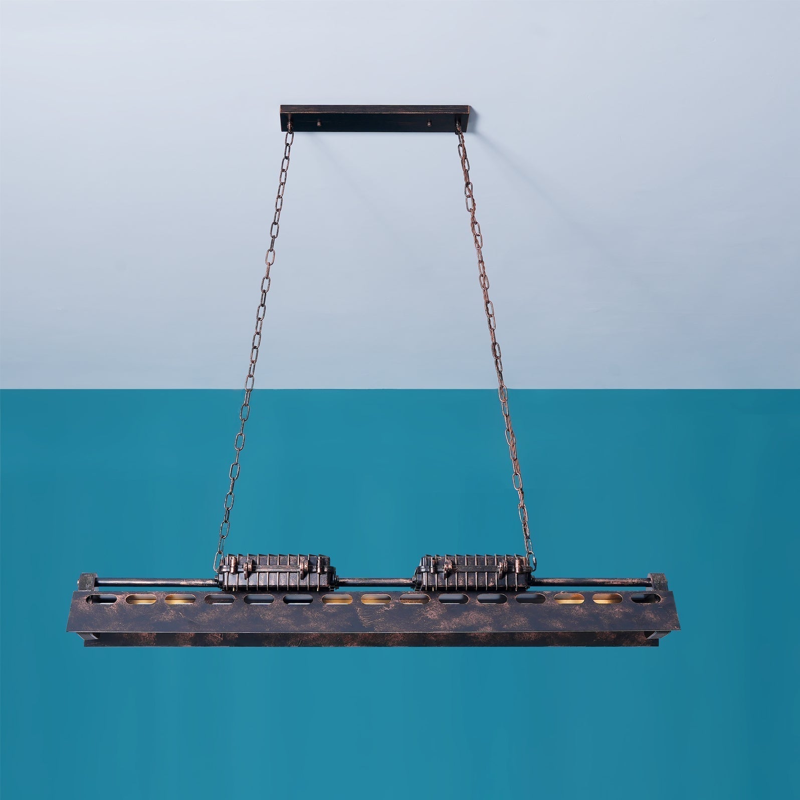 Noah Chandelier Industrial Steampunk - Lamp Copper