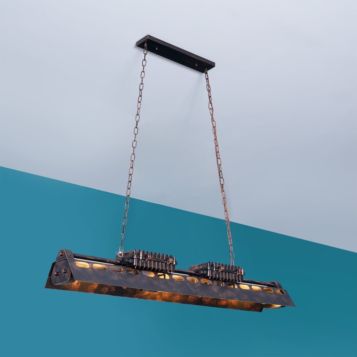 Noah Chandelier Industrial Steampunk - Lamp Copper
