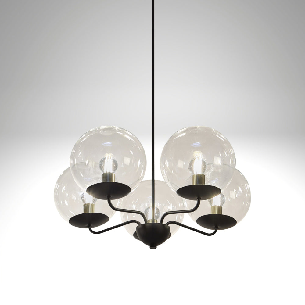 Calaeor Premium Elegance Glass Metal Chandelier - Lamp Copper