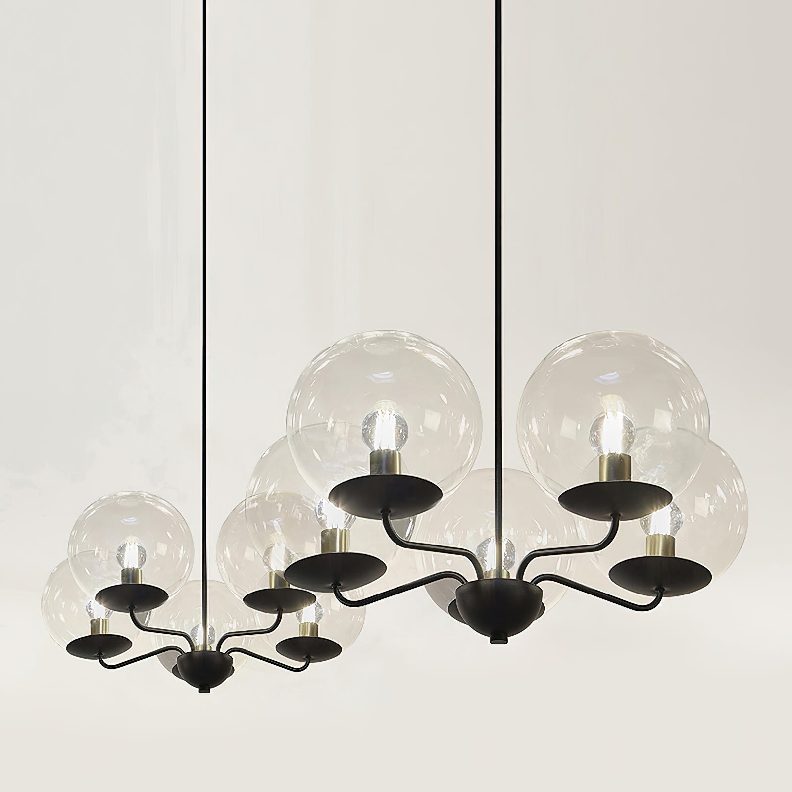 Calaeor Premium Elegance Glass Metal Chandelier - Lamp Copper