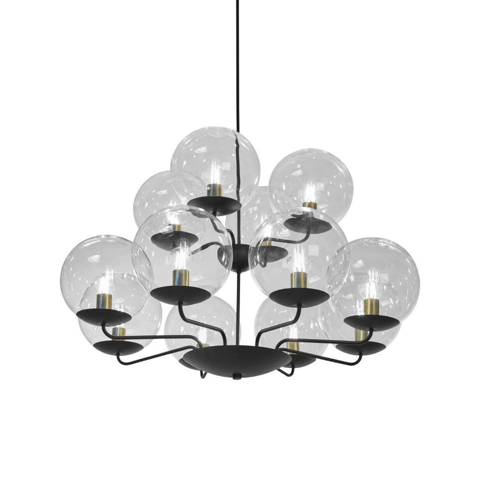 Calaeor Premium Elegance Glass Metal Chandelier - Lamp Copper