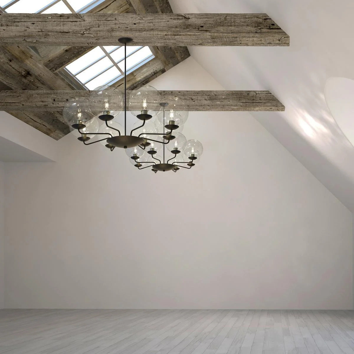 Calaeor Premium Elegance Glass Metal Chandelier - Lamp Copper