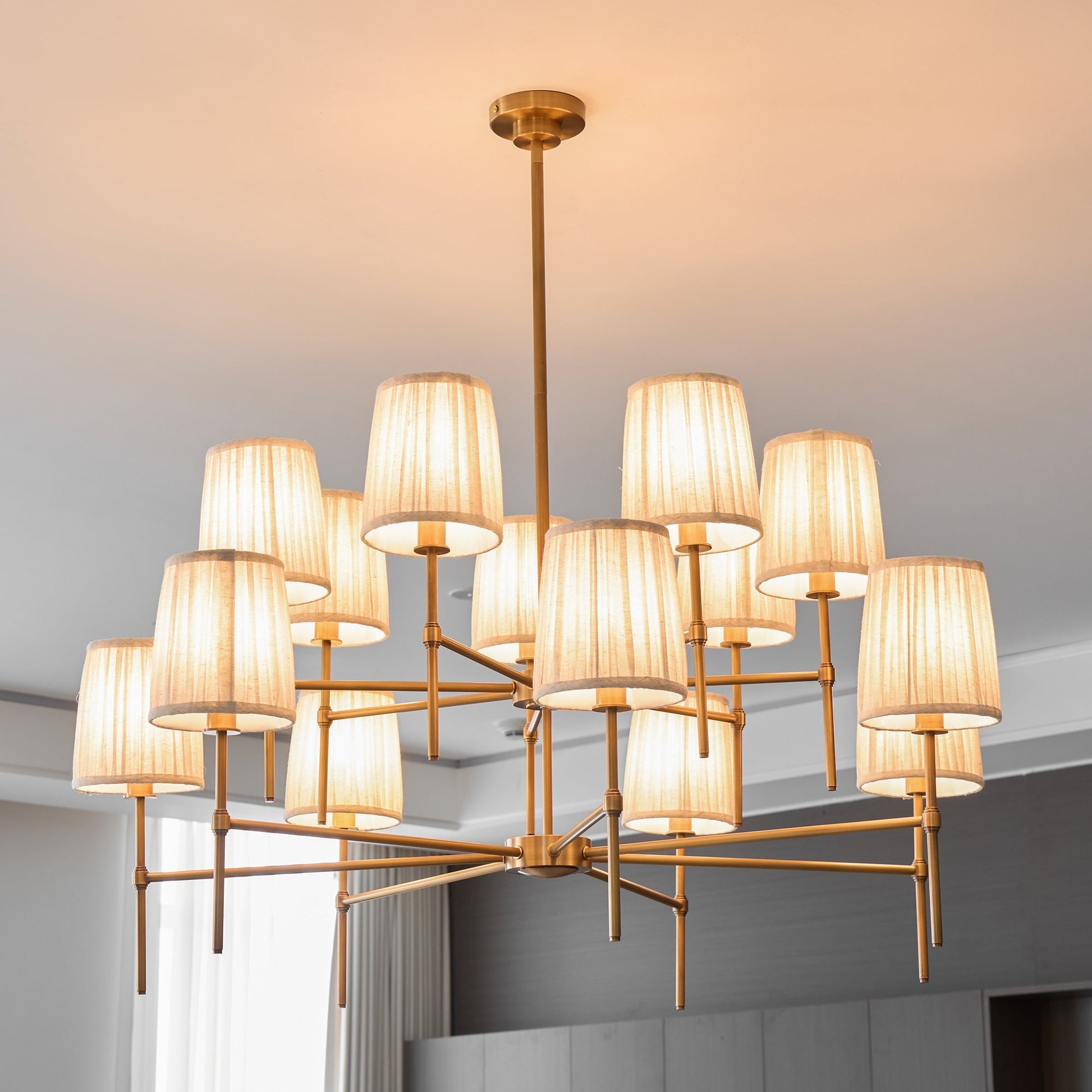 Erthaos Premium Elegance Metal Fabric Chandelier - Lamp Copper