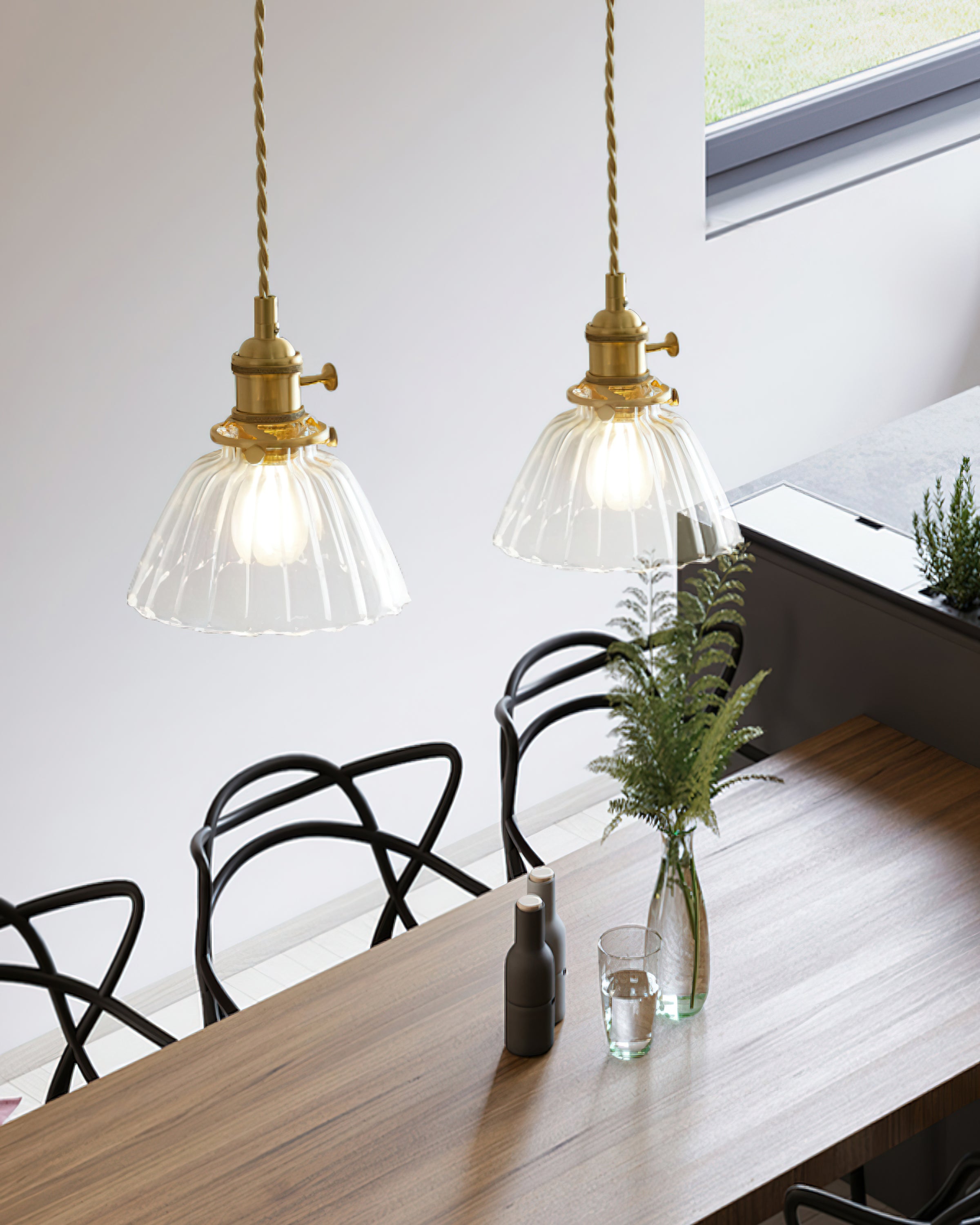 Glint Clear Glass Pendant Light - Lamp Copper