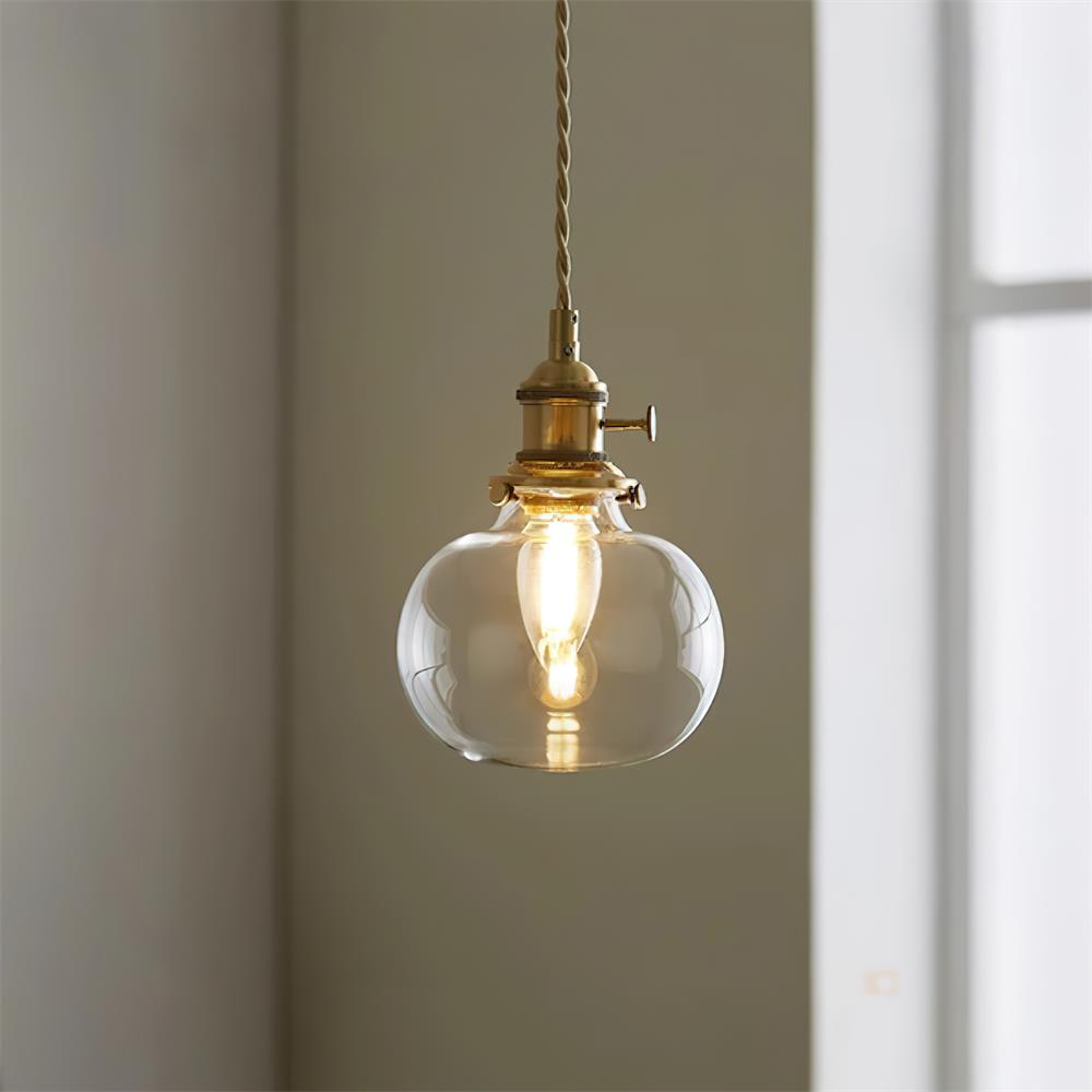 Glint Clear Glass Pendant Light - Lamp Copper