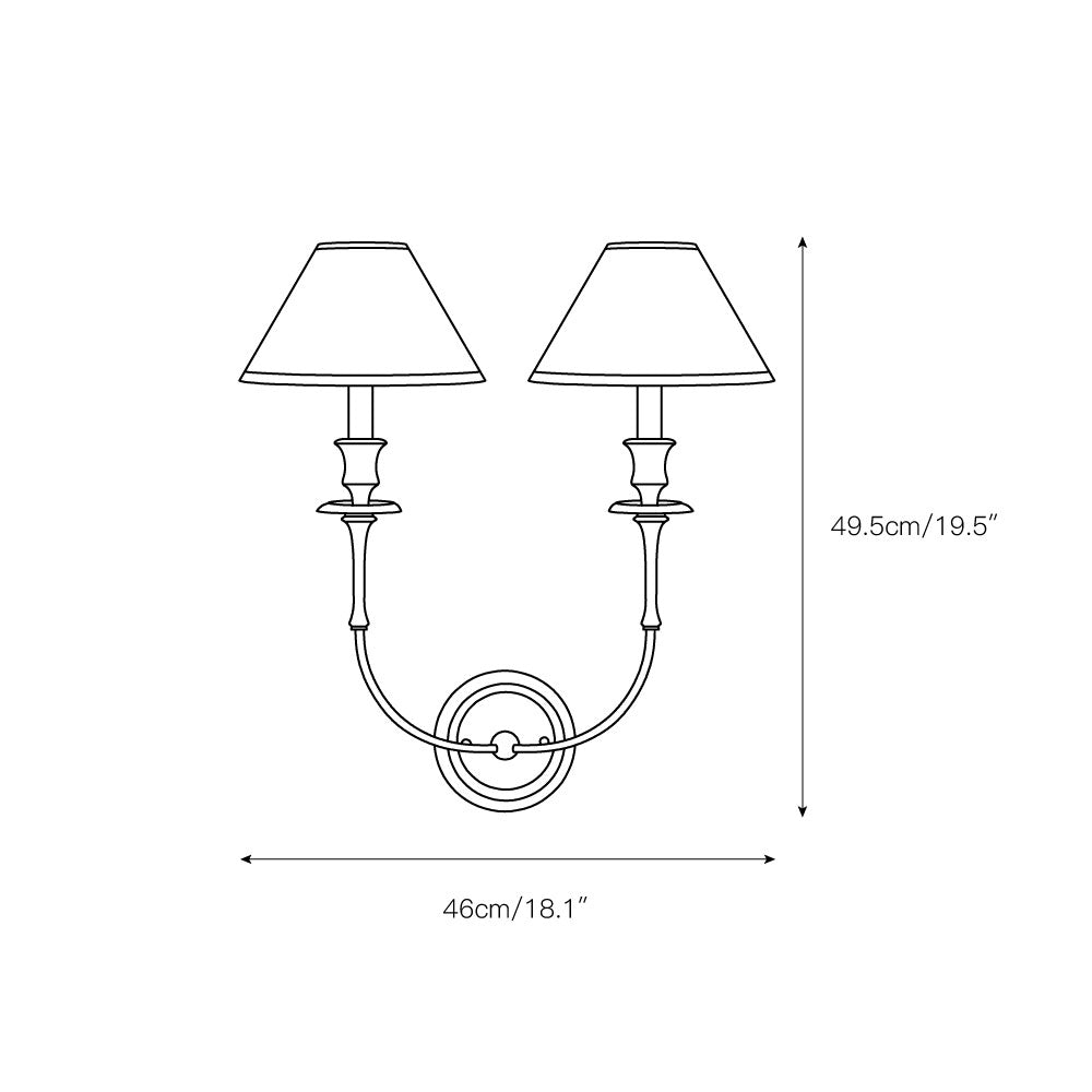 Vedoror Vintage Industrial Brass Fabric Wall Lamp - Lamp Copper