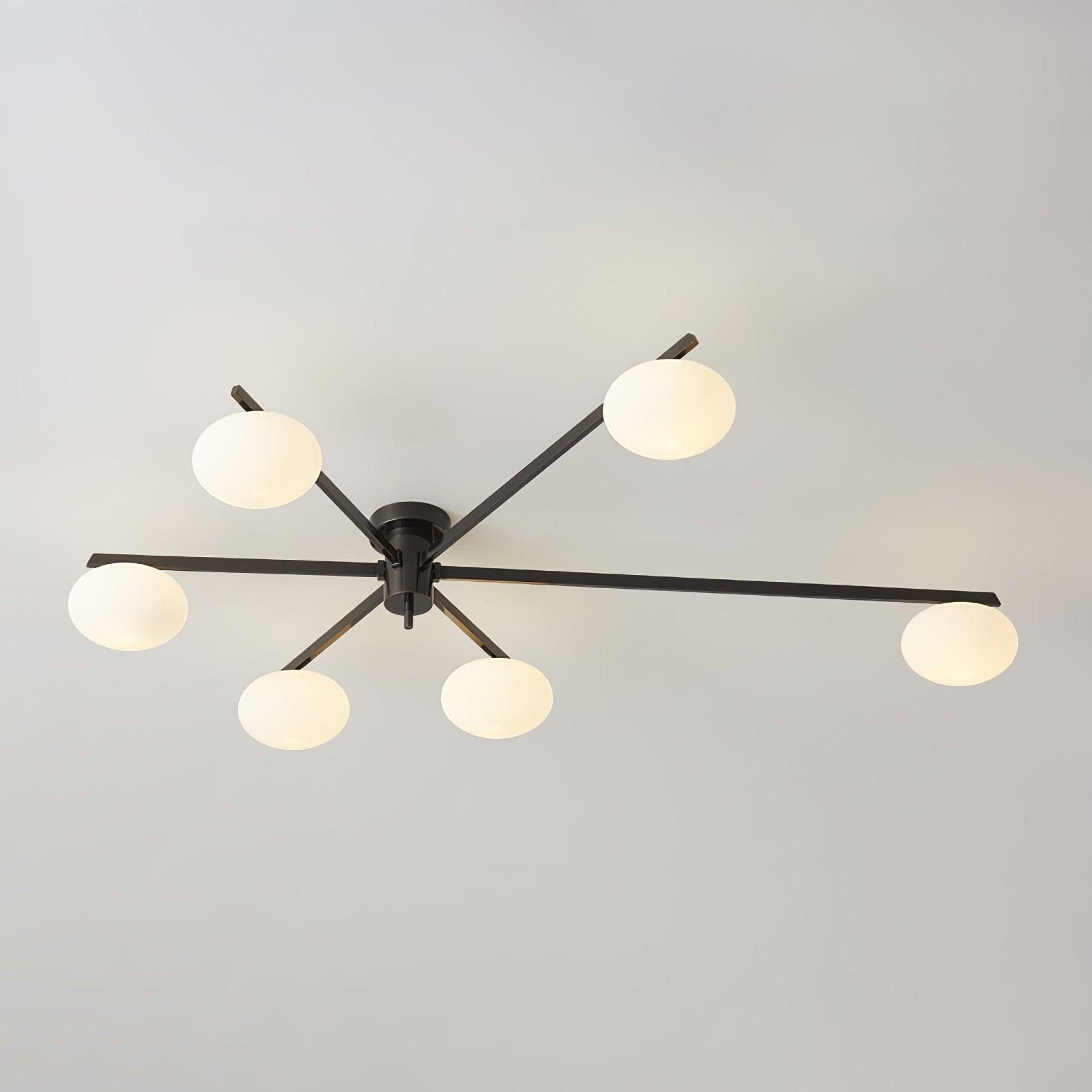 Jania Modern Glass Black Ceiling Light - Lamp Copper