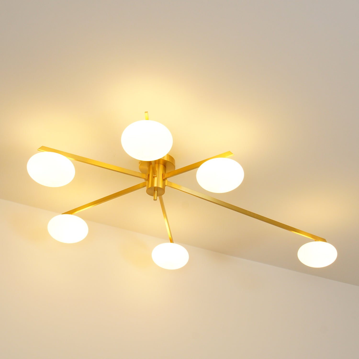 Jania Modern Glass Black Ceiling Light - Lamp Copper