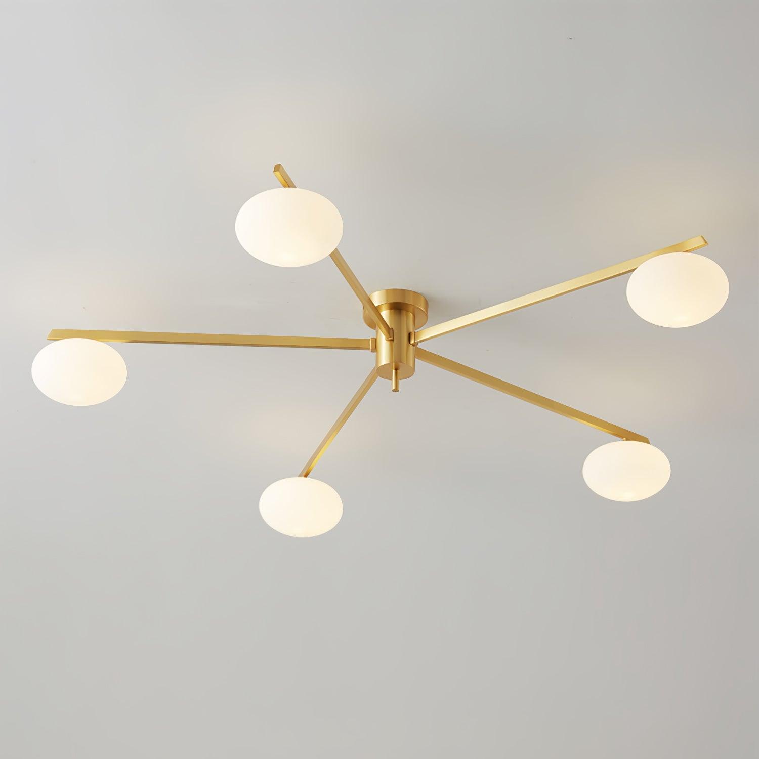 Jania Modern Glass Black Ceiling Light - Lamp Copper