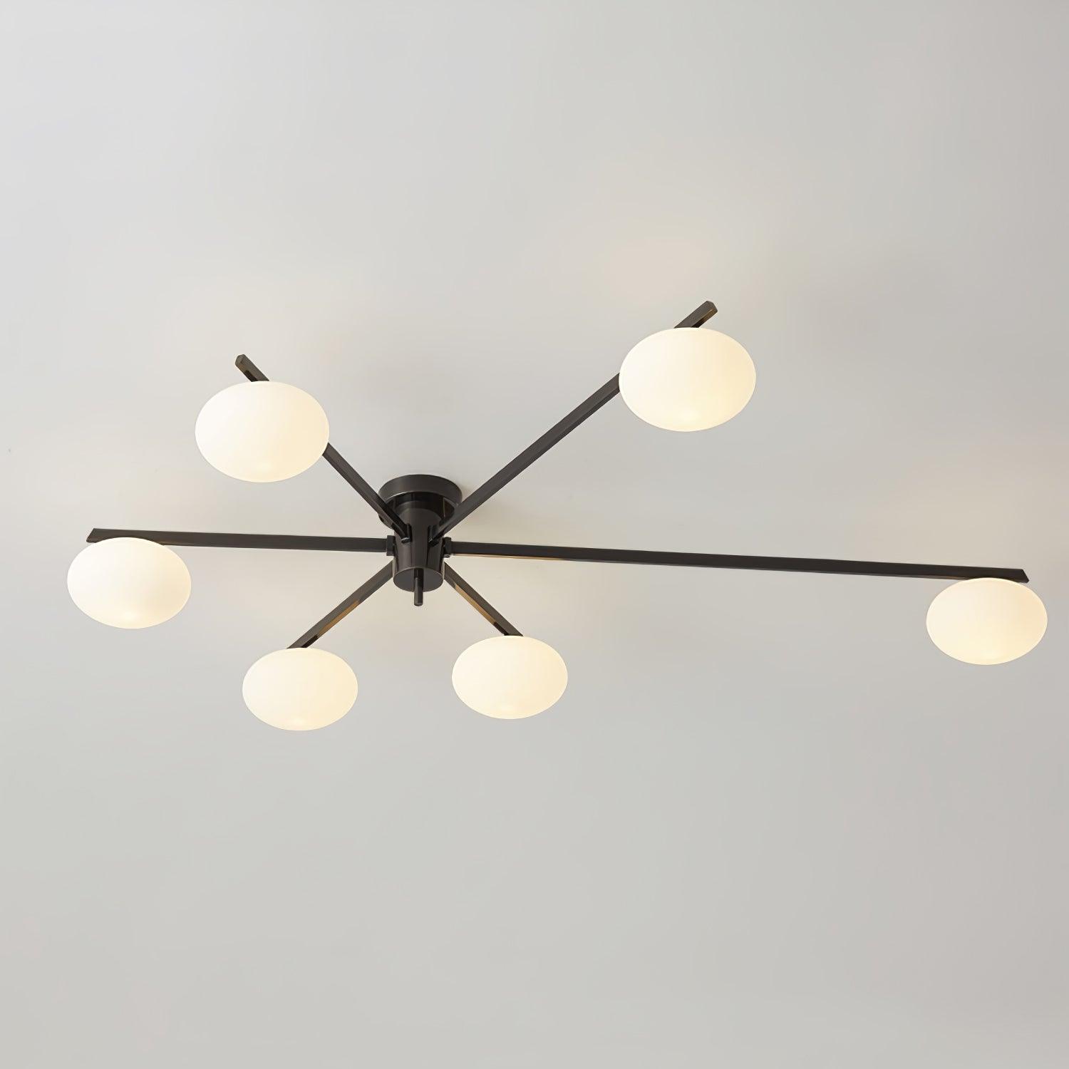 Jania Modern Glass Black Ceiling Light - Lamp Copper