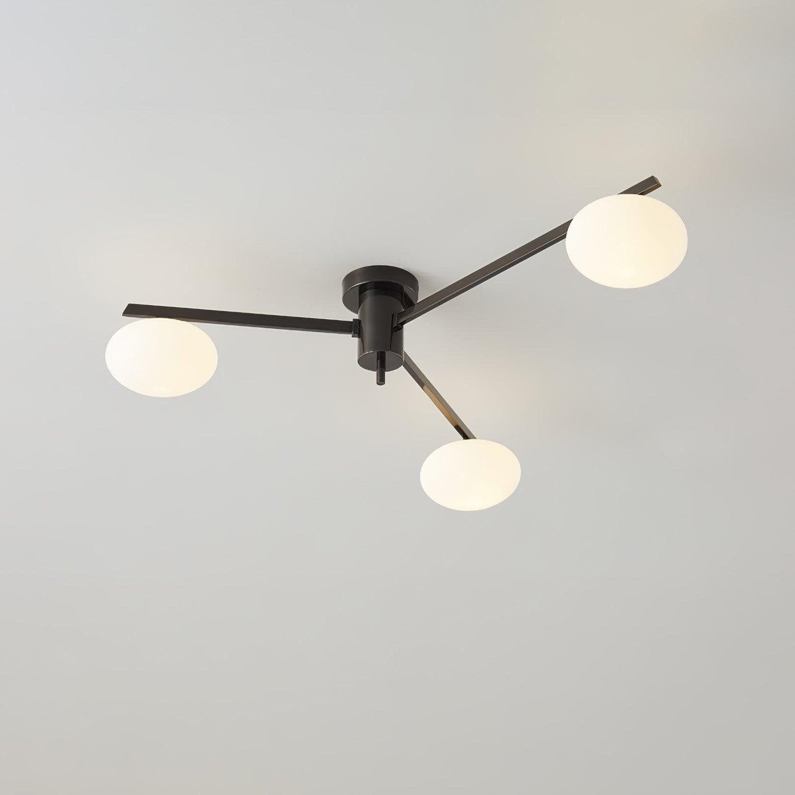 Jania Modern Glass Black Ceiling Light - Lamp Copper