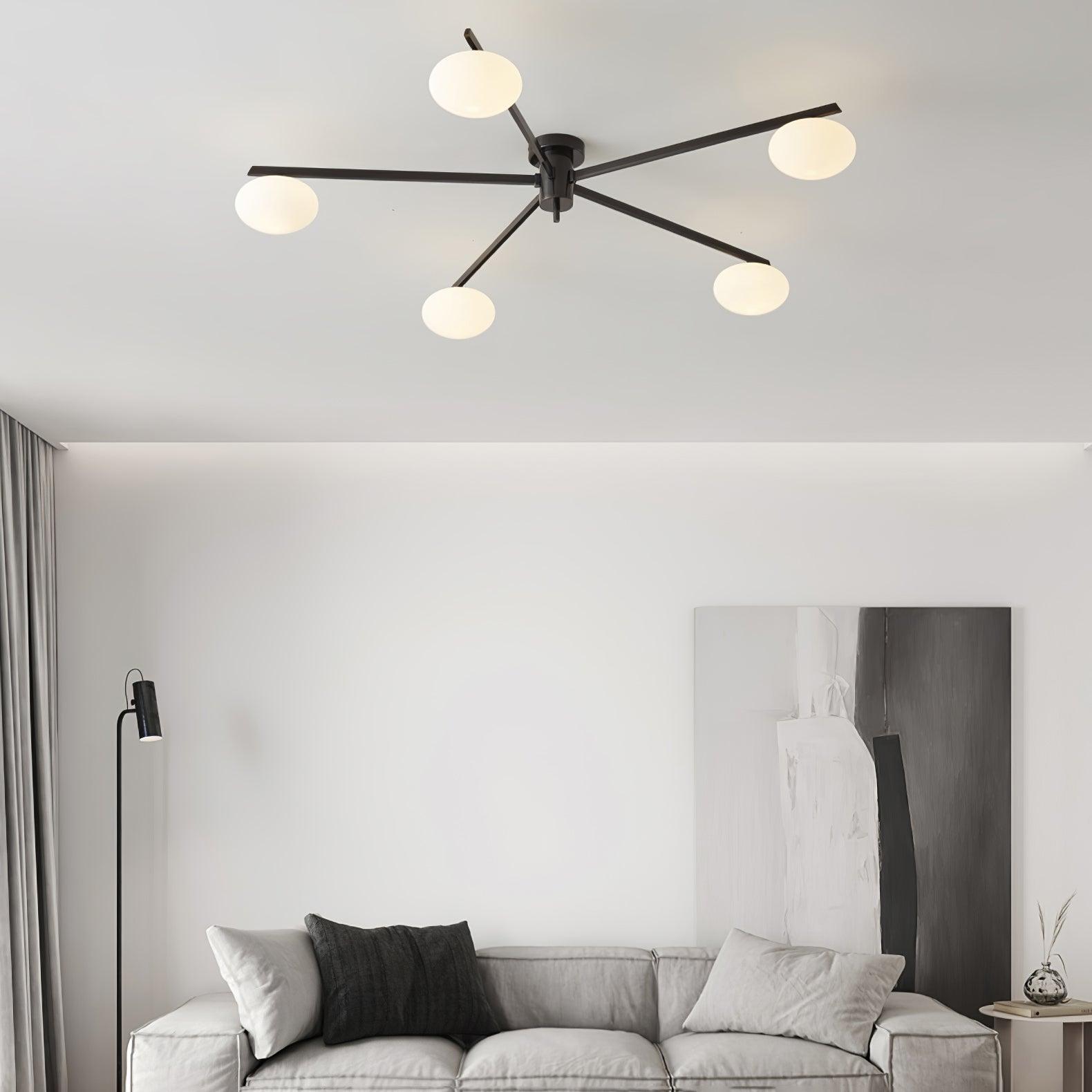 Jania Modern Glass Black Ceiling Light - Lamp Copper