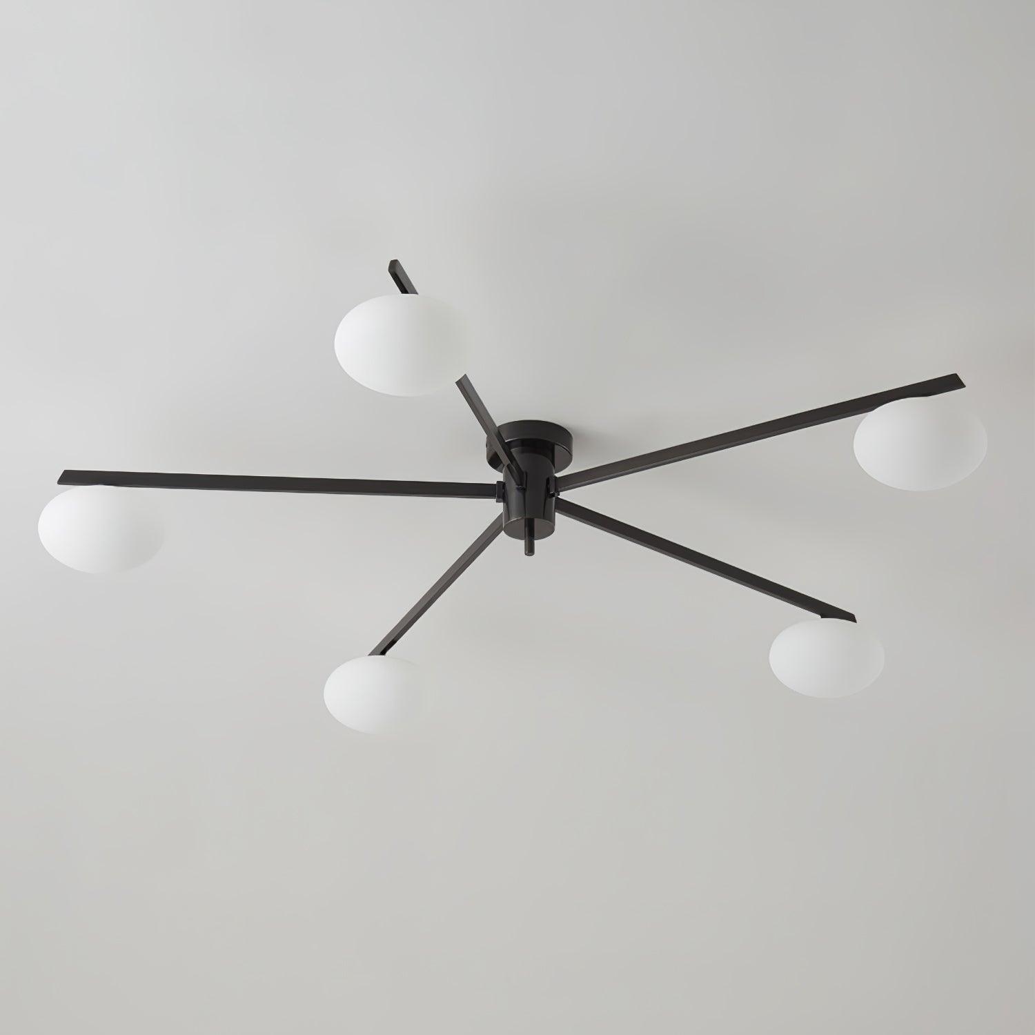 Jania Modern Glass Black Ceiling Light - Lamp Copper
