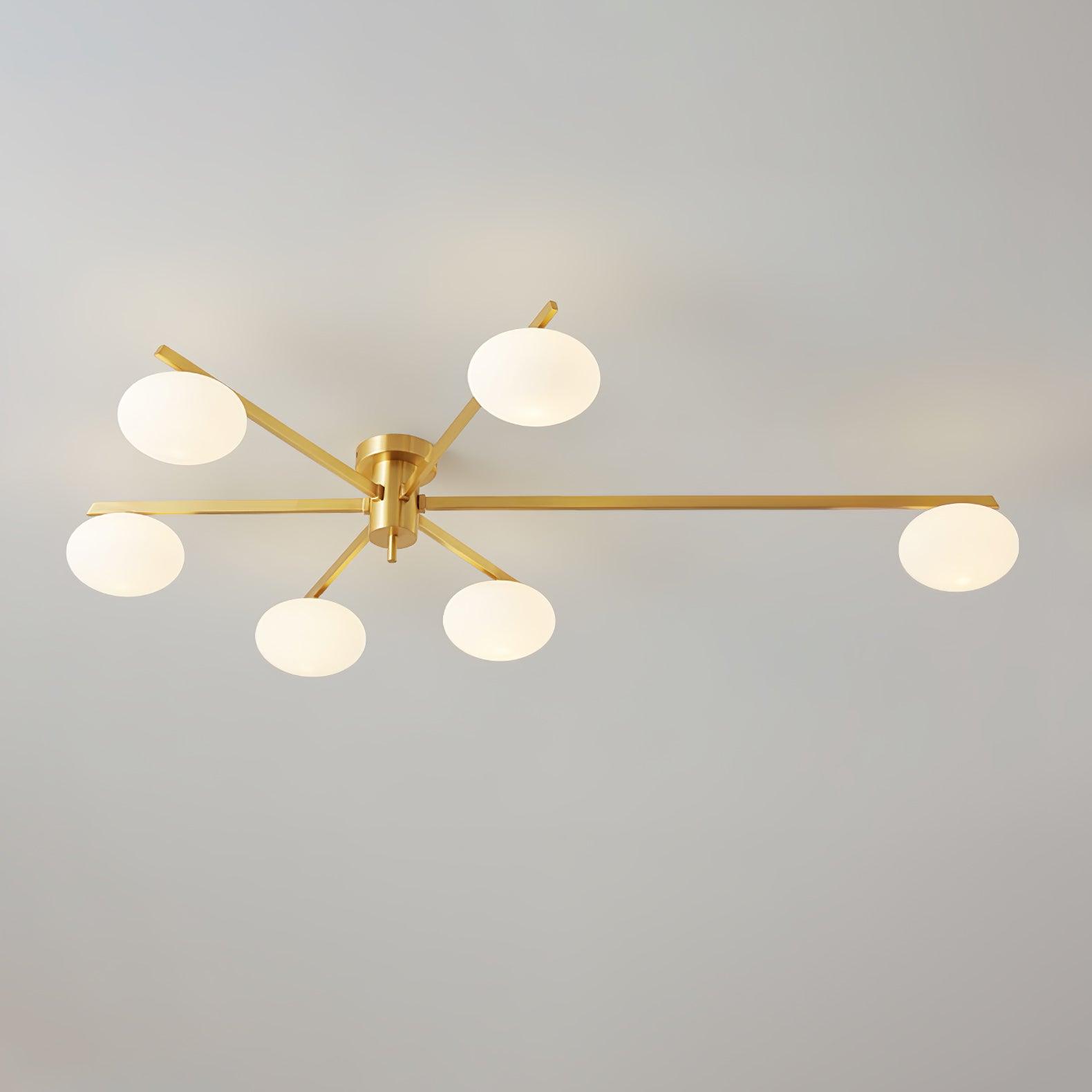 Jania Modern Glass Black Ceiling Light - Lamp Copper