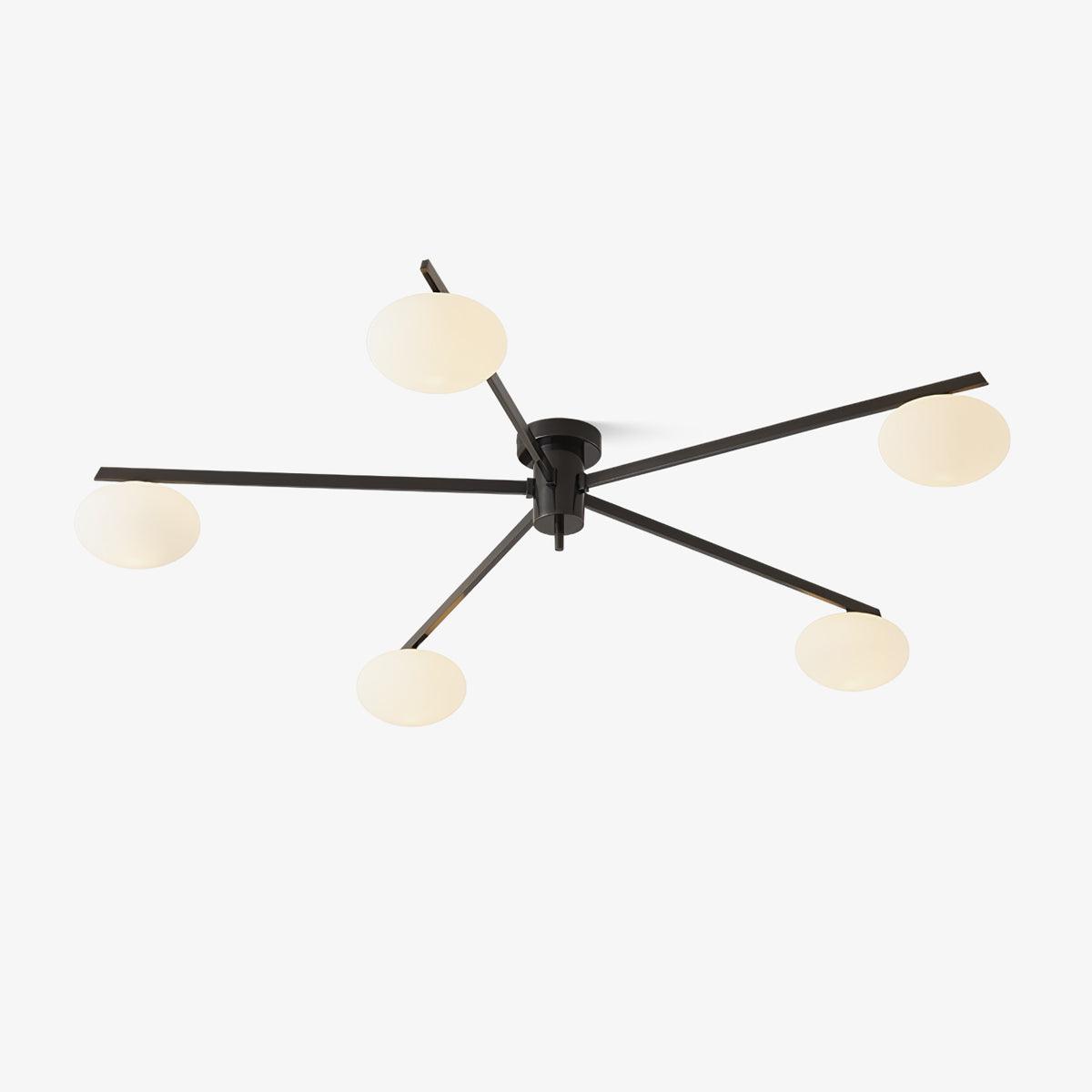Jania Modern Glass Black Ceiling Light - Lamp Copper