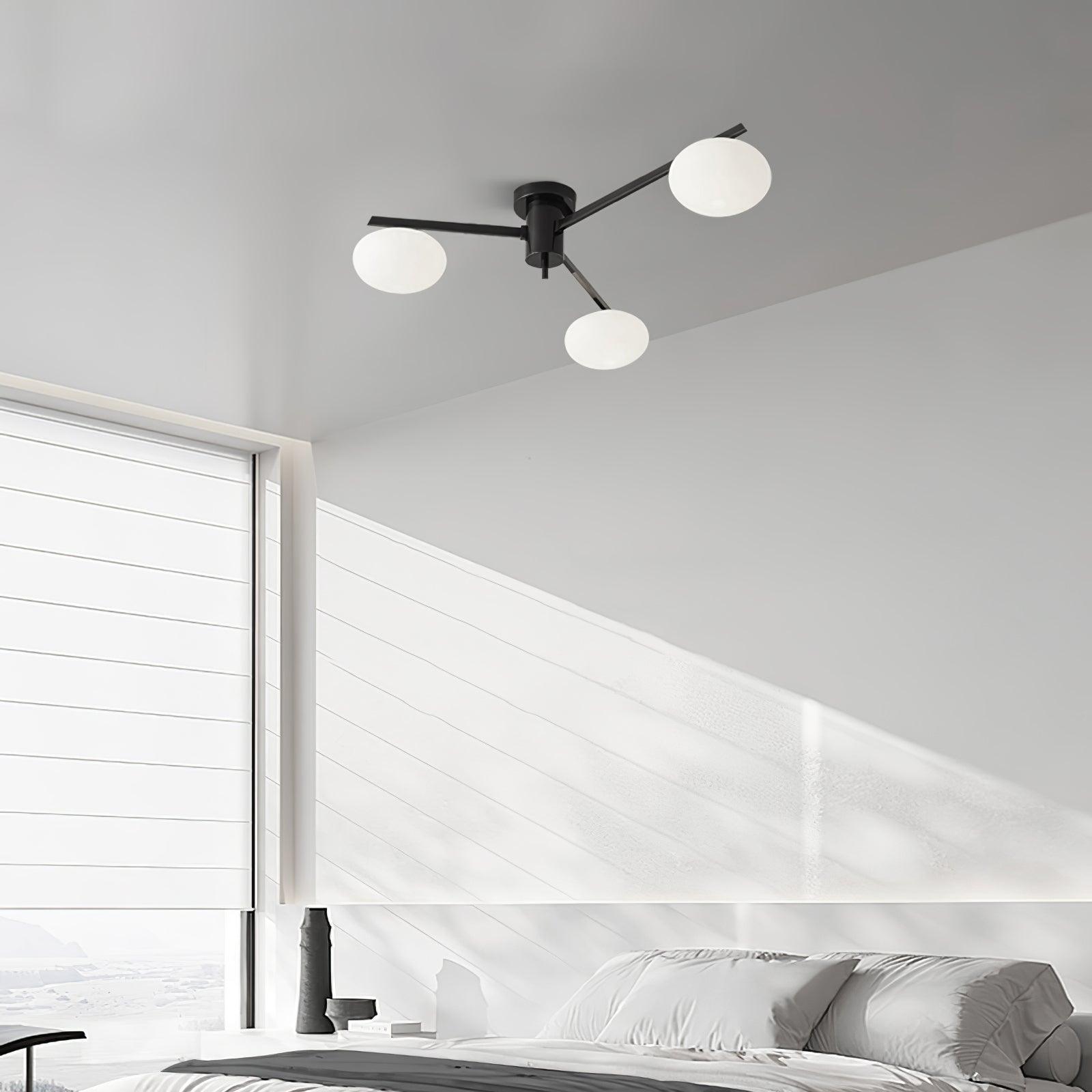 Jania Modern Glass Black Ceiling Light - Lamp Copper