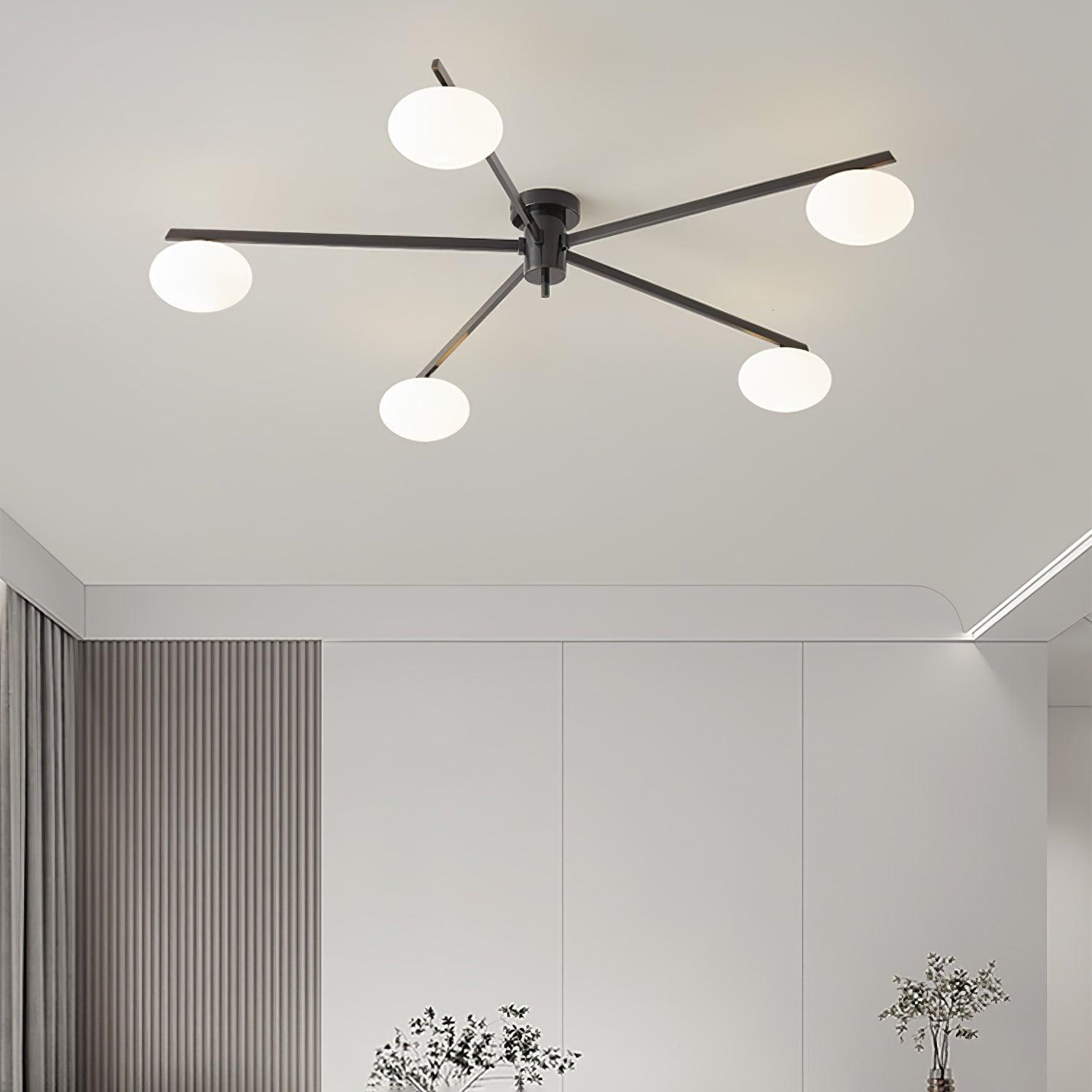 Jania Modern Glass Black Ceiling Light - Lamp Copper
