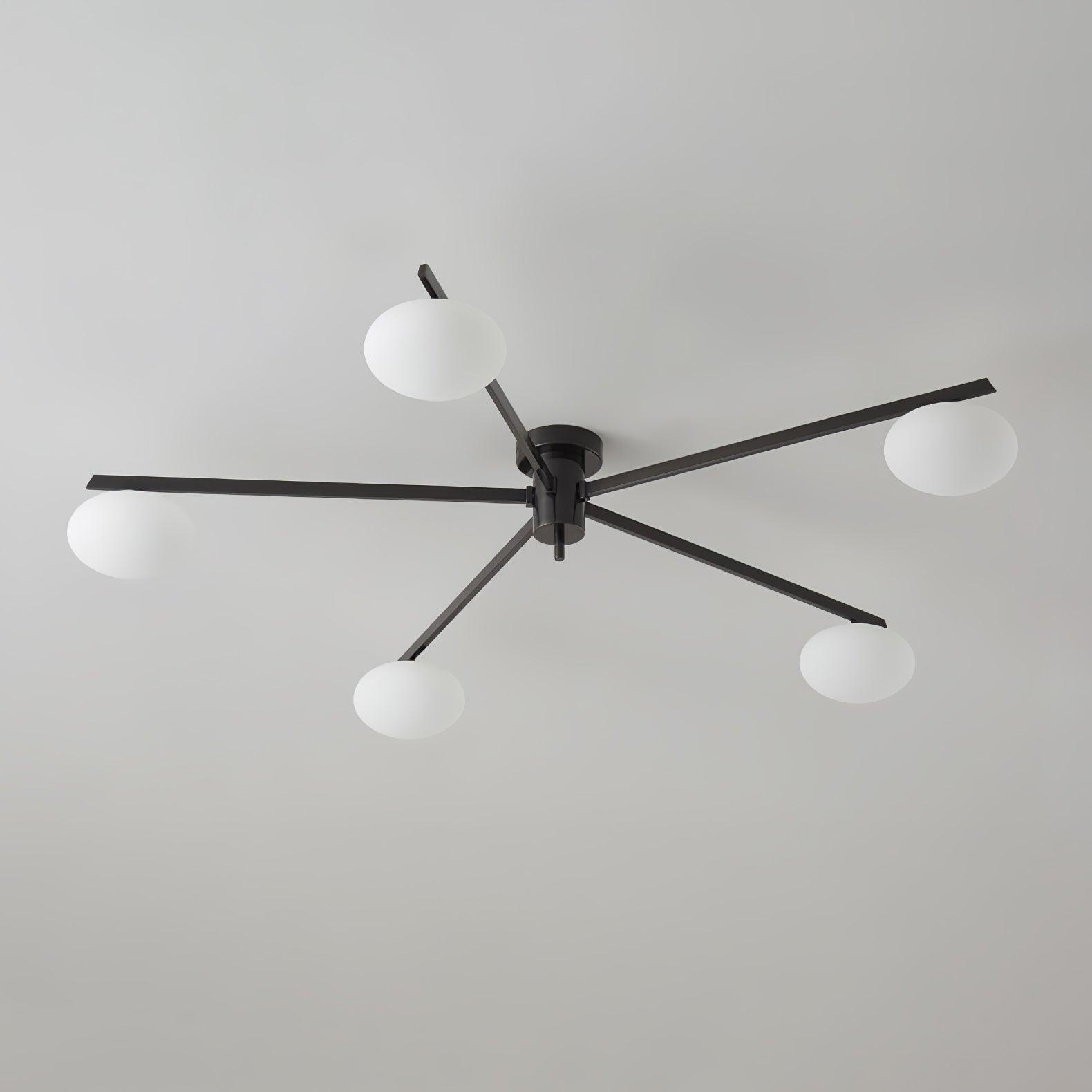 Jania Modern Glass Black Ceiling Light - Lamp Copper