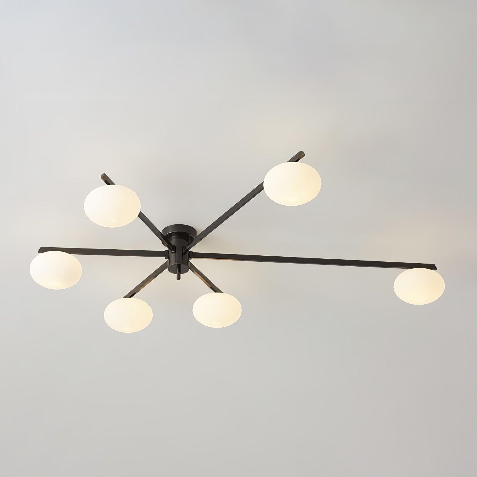 Jania Modern Glass Black Ceiling Light - Lamp Copper