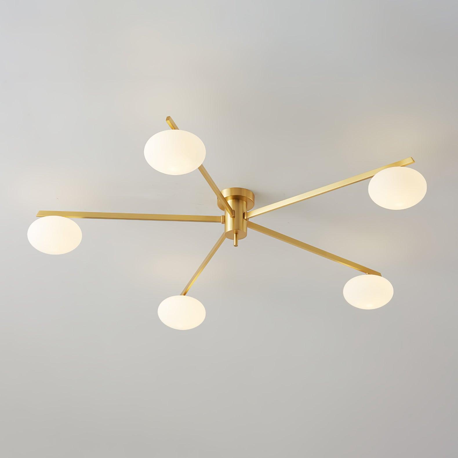 Jania Modern Glass Black Ceiling Light - Lamp Copper