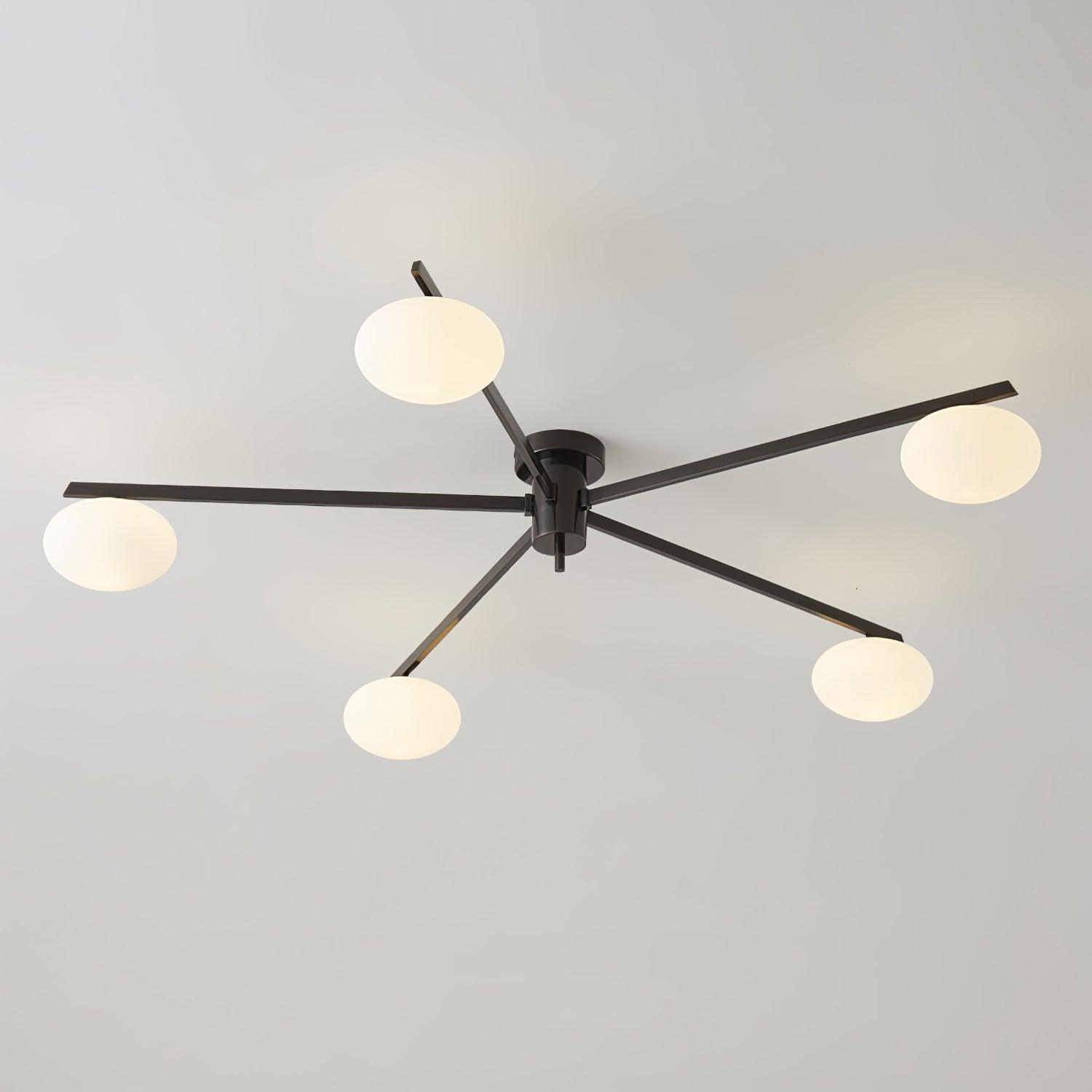 Jania Modern Glass Black Ceiling Light - Lamp Copper