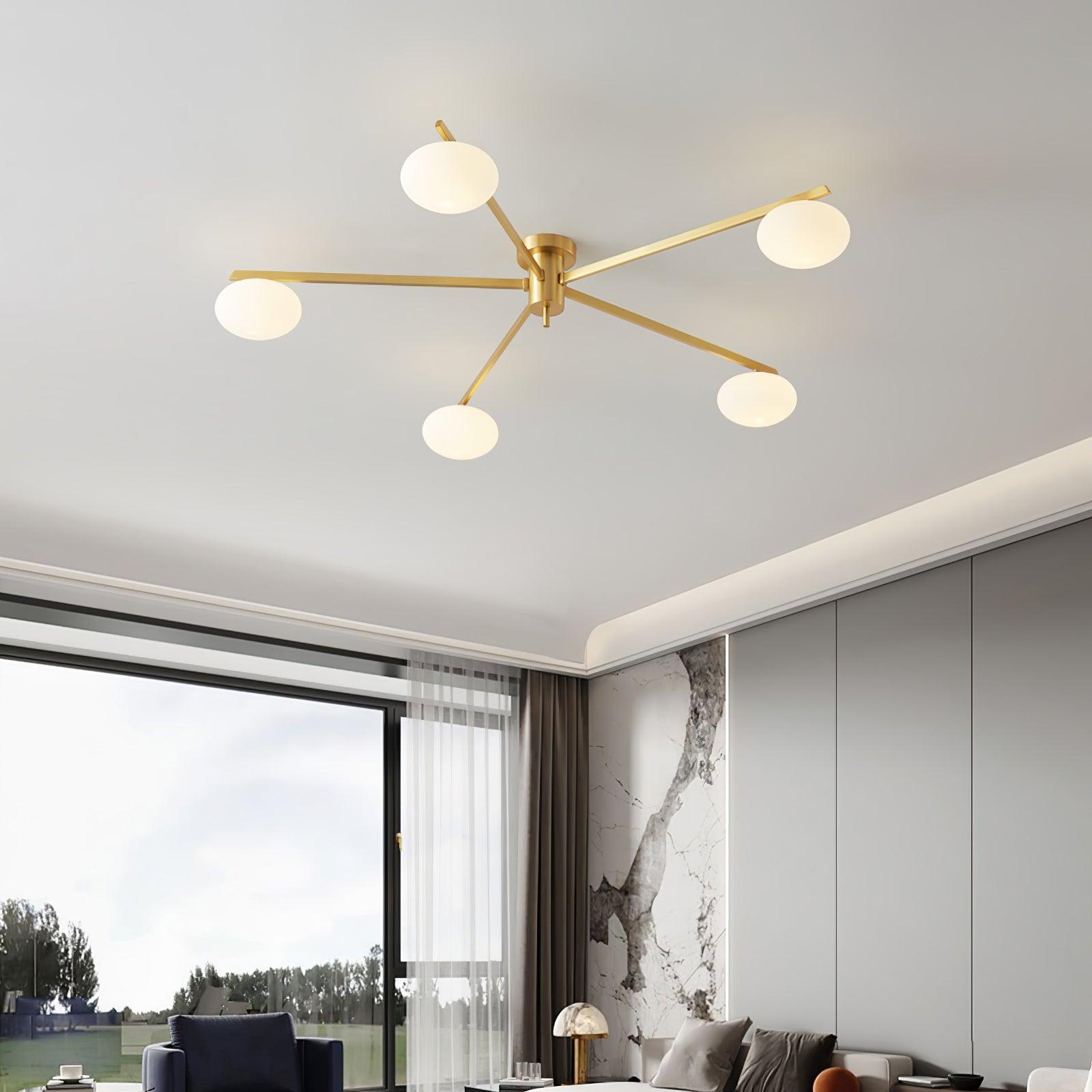 Jania Modern Glass Black Ceiling Light - Lamp Copper