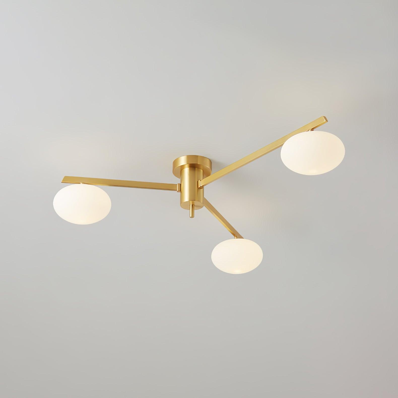 Jania Modern Glass Black Ceiling Light - Lamp Copper