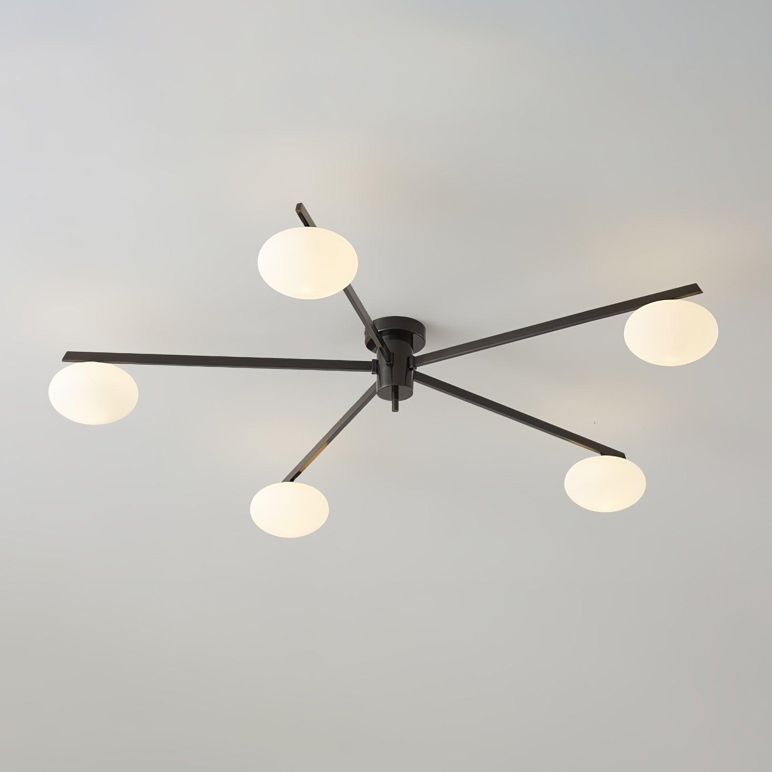 Jania Modern Glass Black Ceiling Light - Lamp Copper
