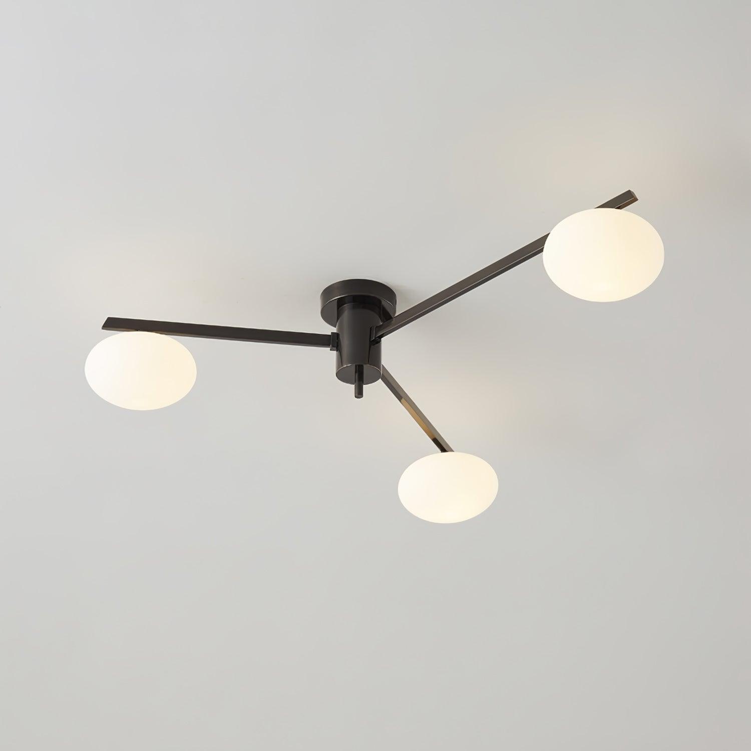 Jania Modern Glass Black Ceiling Light - Lamp Copper