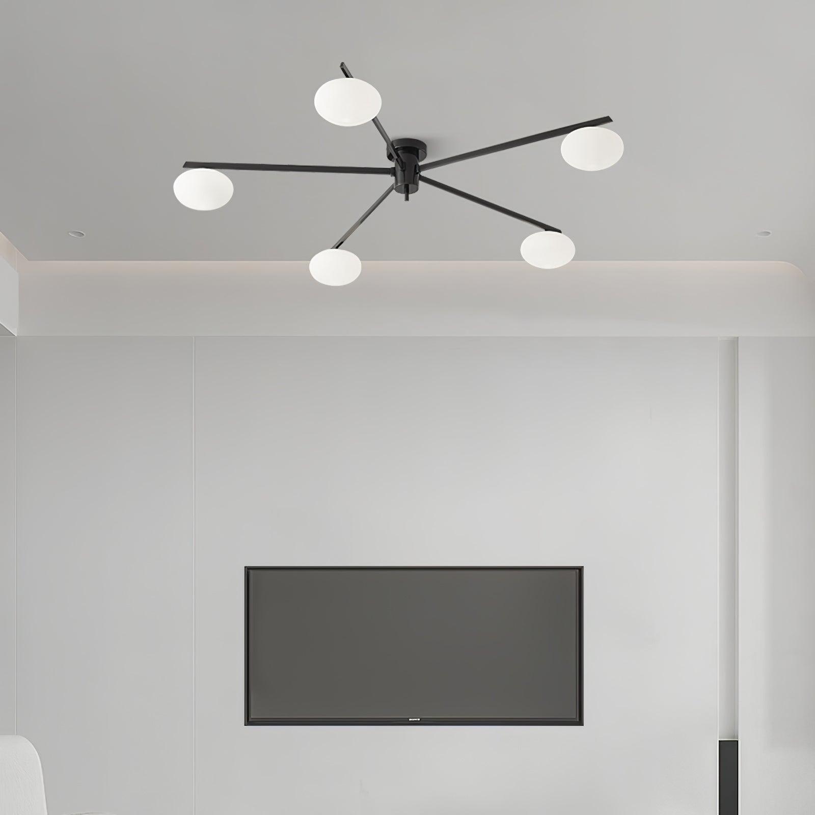 Jania Modern Glass Black Ceiling Light - Lamp Copper