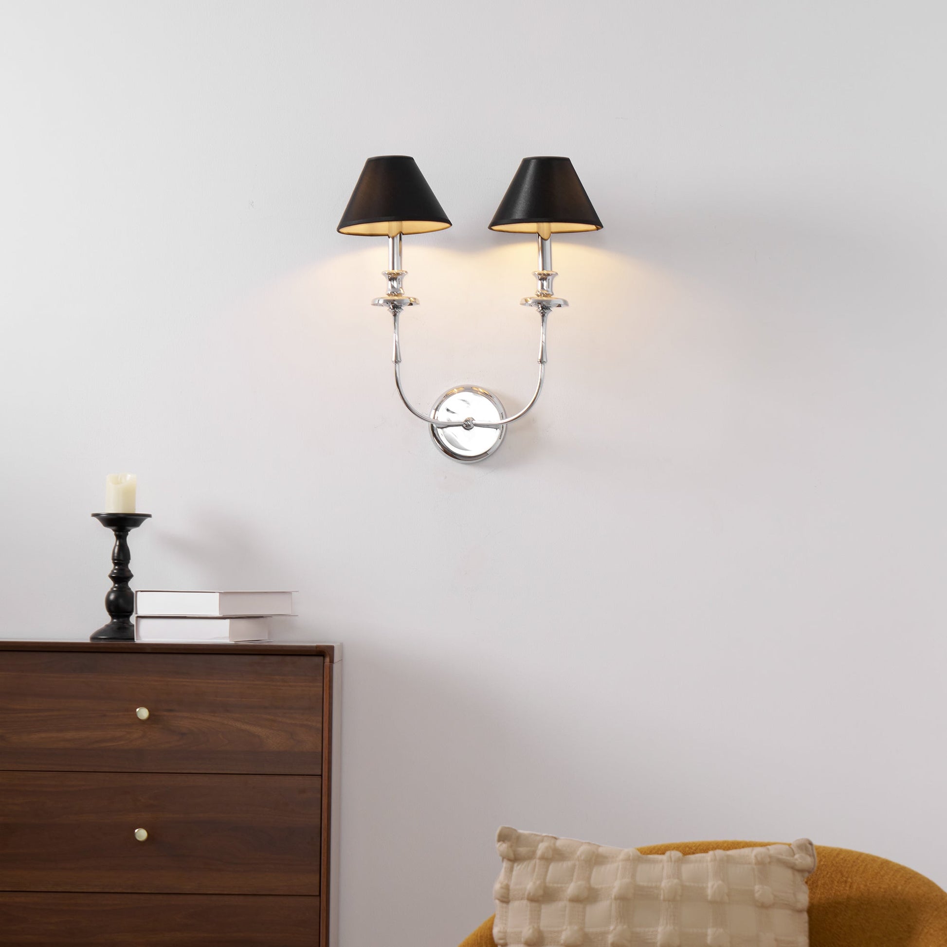 Vedoror Vintage Industrial Brass Fabric Wall Lamp - Lamp Copper