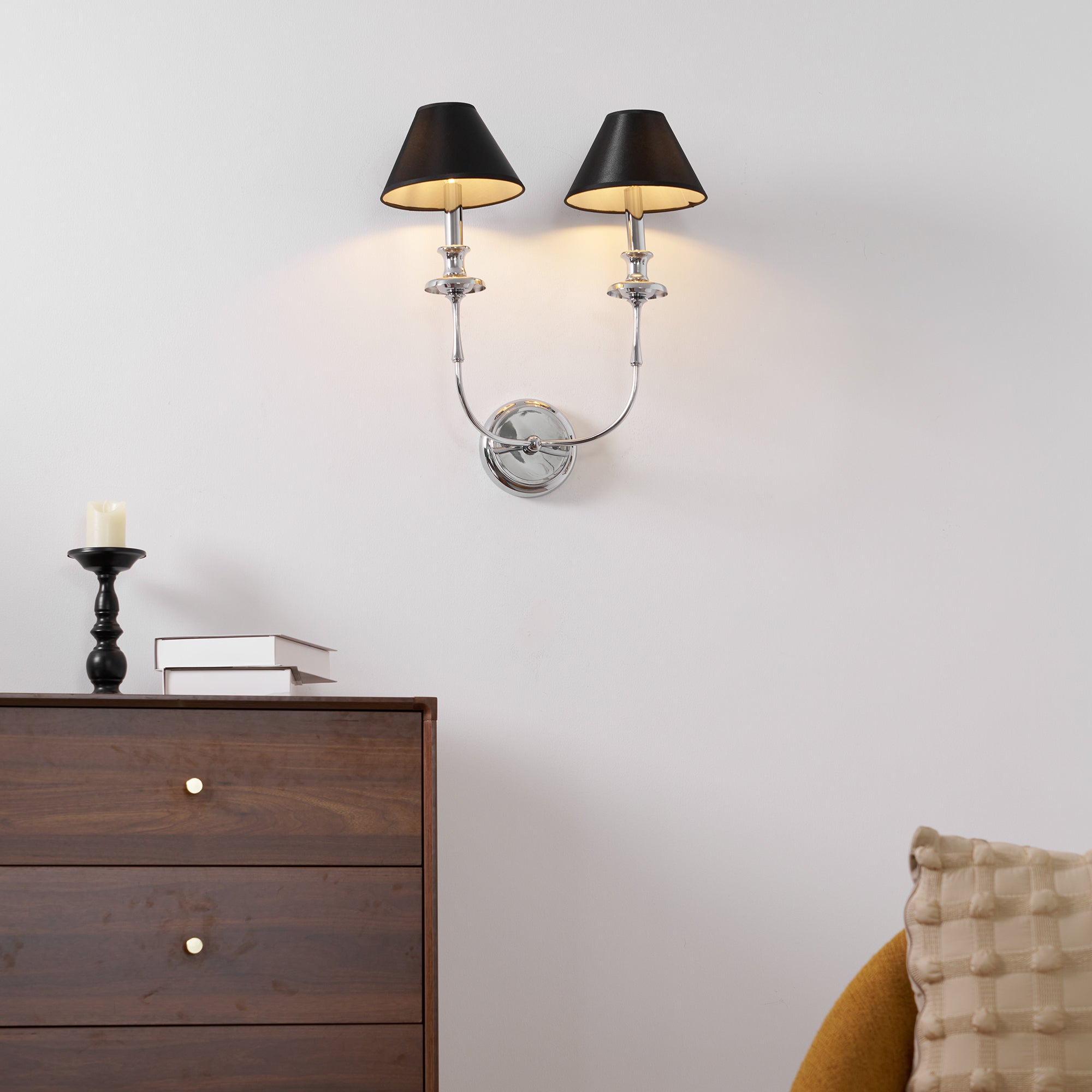 Vedoror Vintage Industrial Brass Fabric Wall Lamp - Lamp Copper