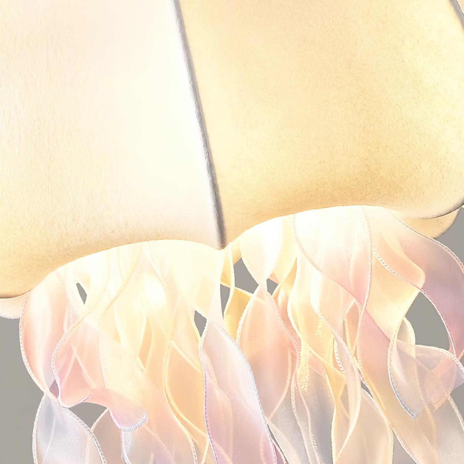 Jellyfish Pendant Light with Iridescent Ribbons - Lamp Copper