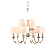 Vilorira Vintage Brass Fabric Chandelier - Lamp Copper