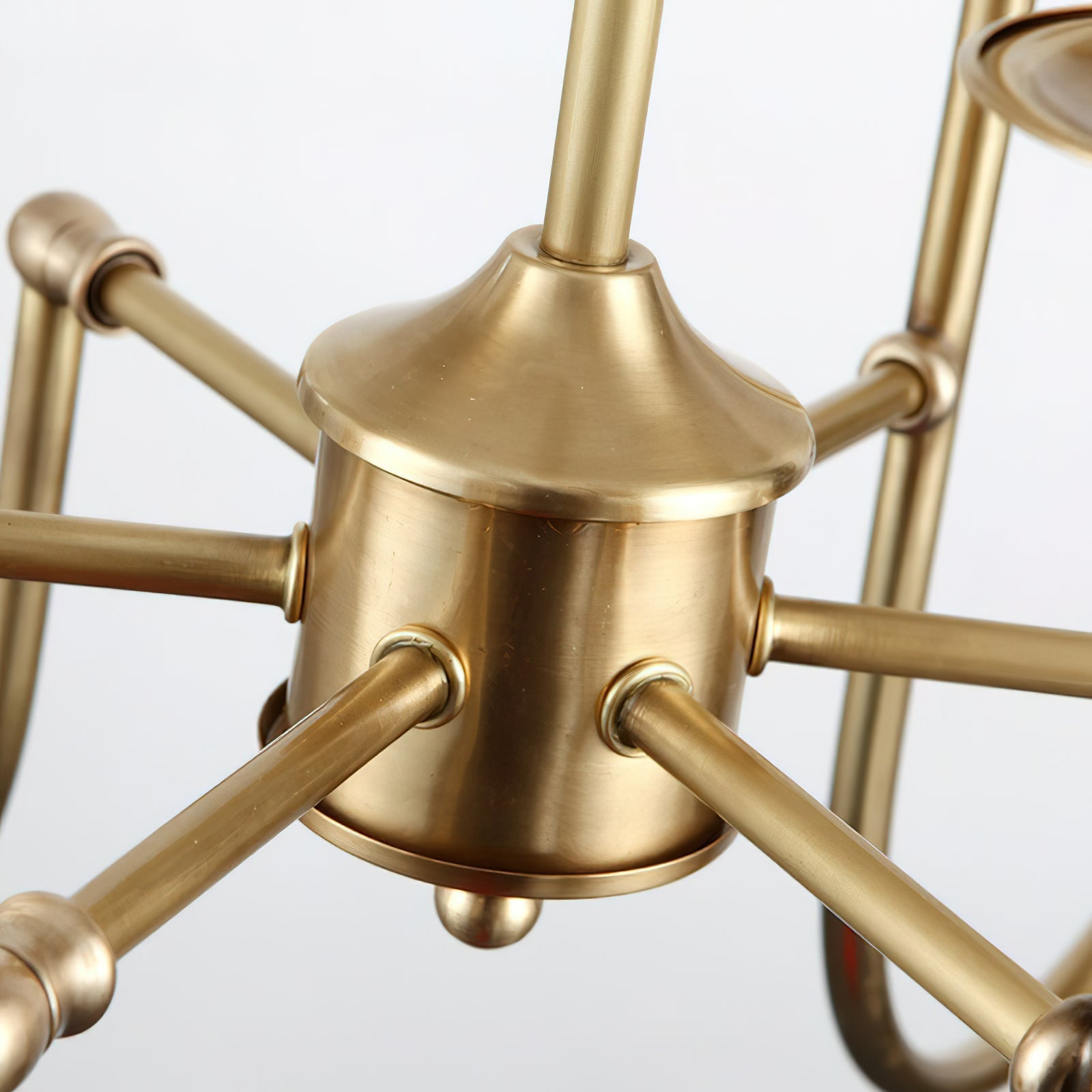 Vilorira Vintage Brass Fabric Chandelier - Lamp Copper