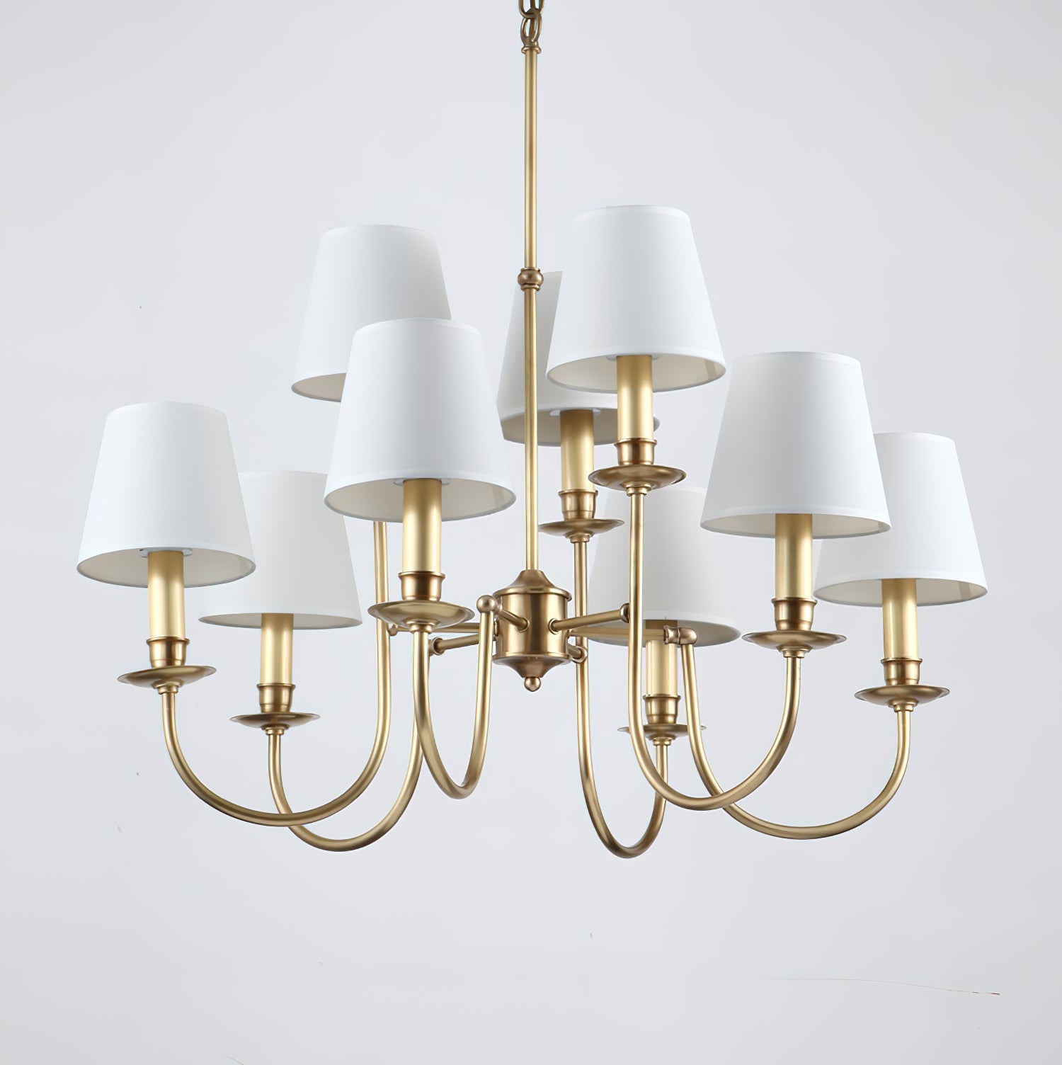 Vilorira Vintage Brass Fabric Chandelier - Lamp Copper